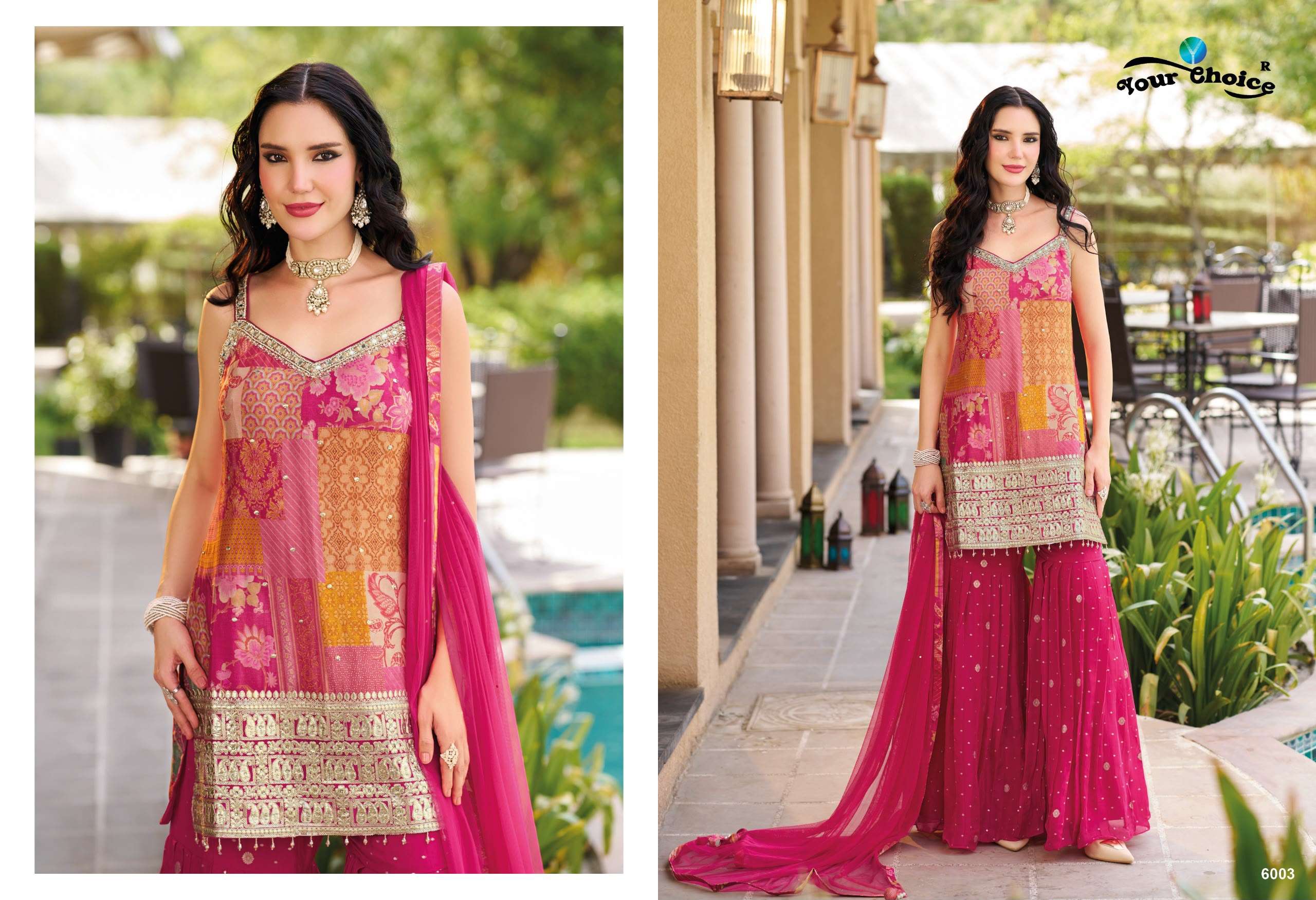 YOUR CHOICE GINNI VOL 6 HEAVY BEAUTIFUL DESIGNER WEDDING FUNCTION WEAR SHARARA SUIT