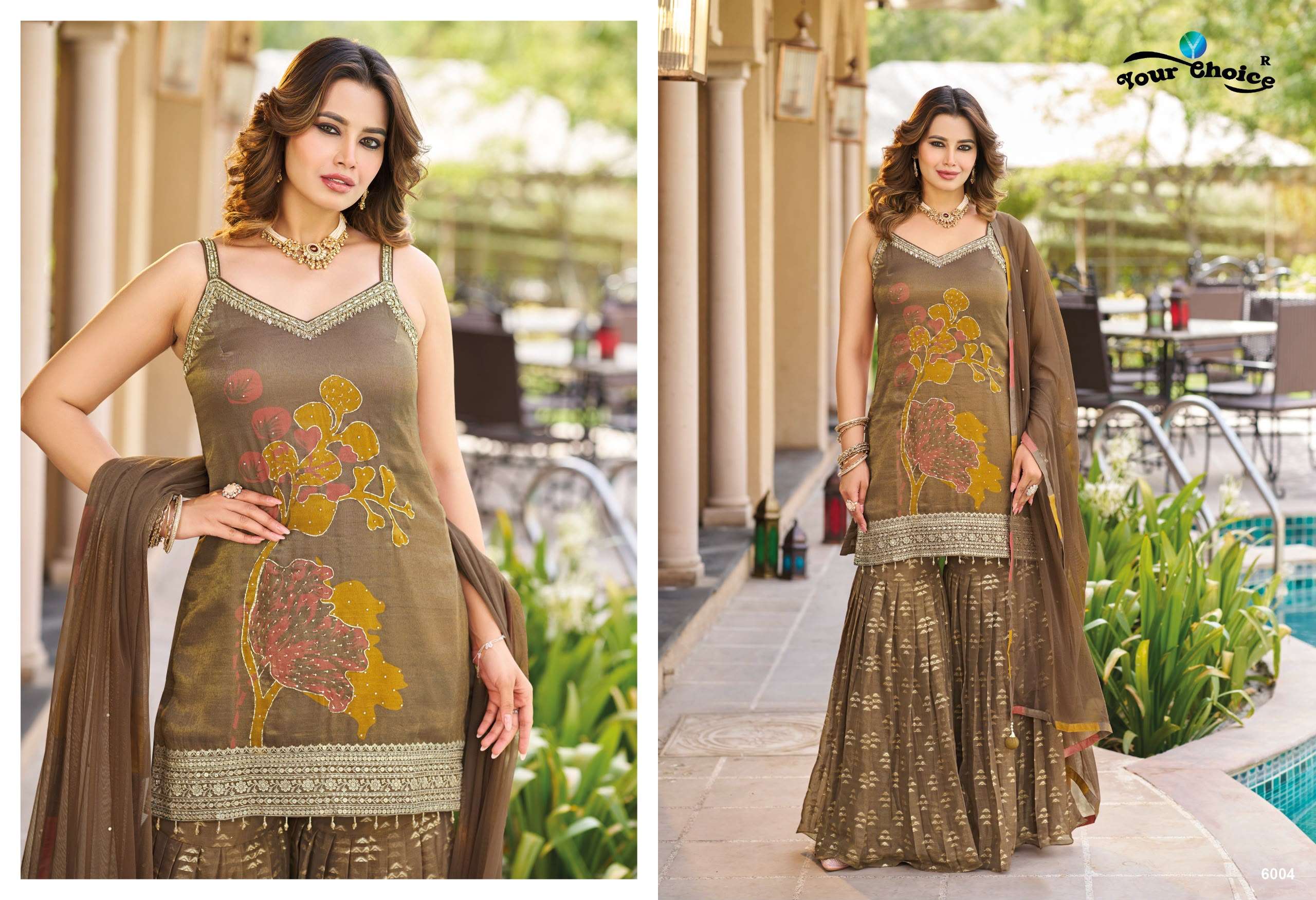 YOUR CHOICE GINNI VOL 6 HEAVY BEAUTIFUL DESIGNER WEDDING FUNCTION WEAR SHARARA SUIT