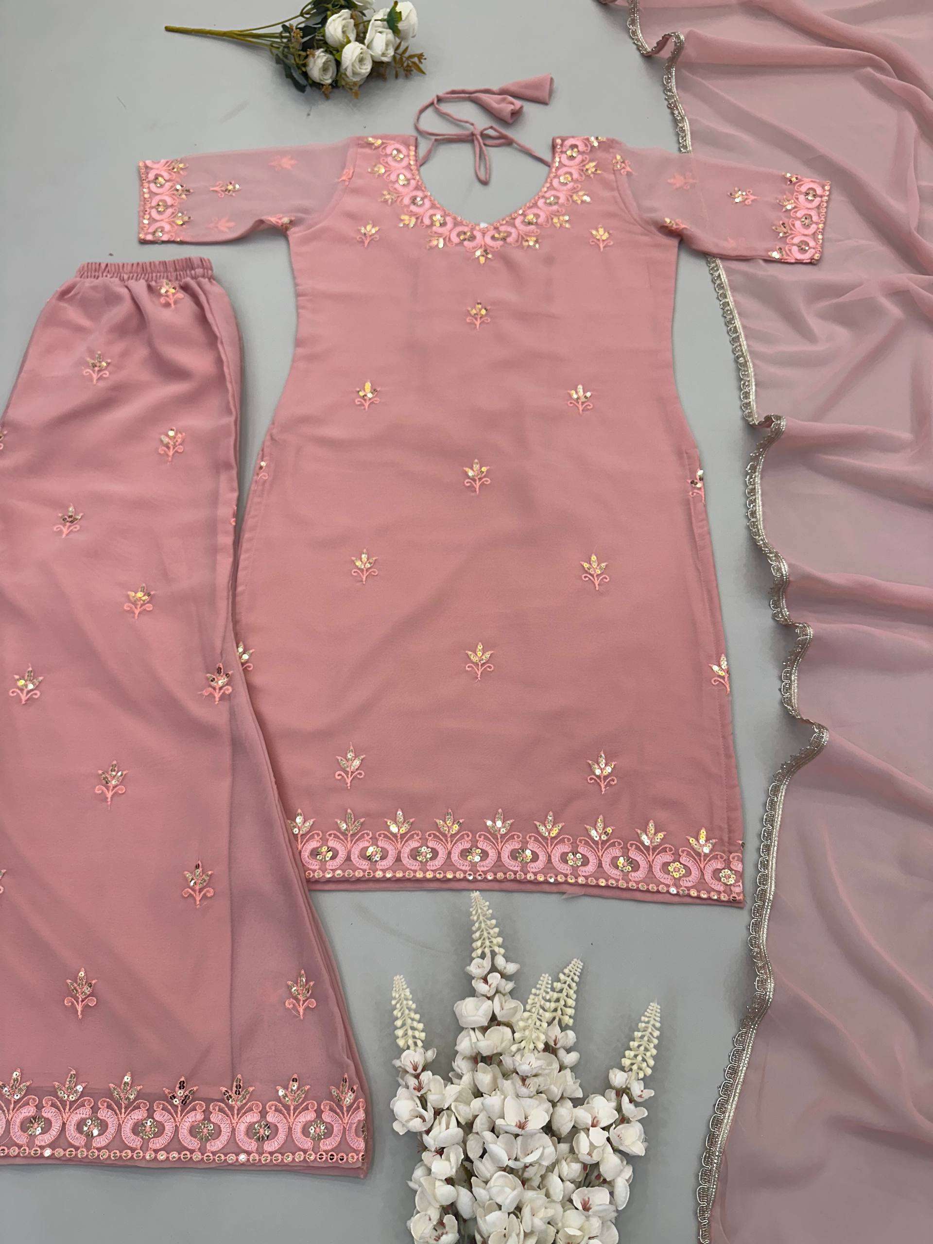 ZSR 3174 FOR GEORGETTE PREETY LOOK DESIGNER LADIES PARTY WEAR SUIT