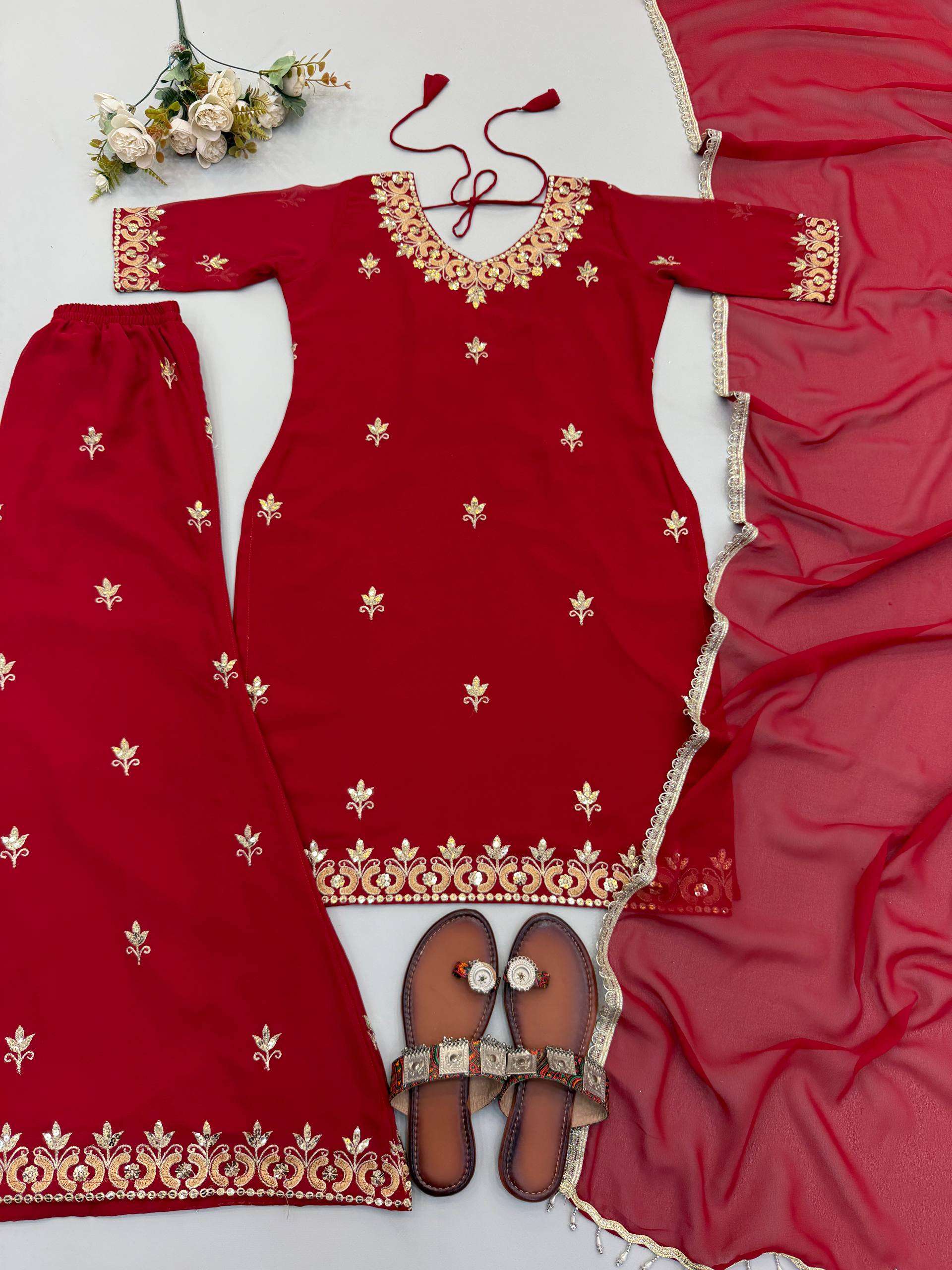 ZSR 3174 FOR GEORGETTE PREETY LOOK DESIGNER LADIES PARTY WEAR SUIT