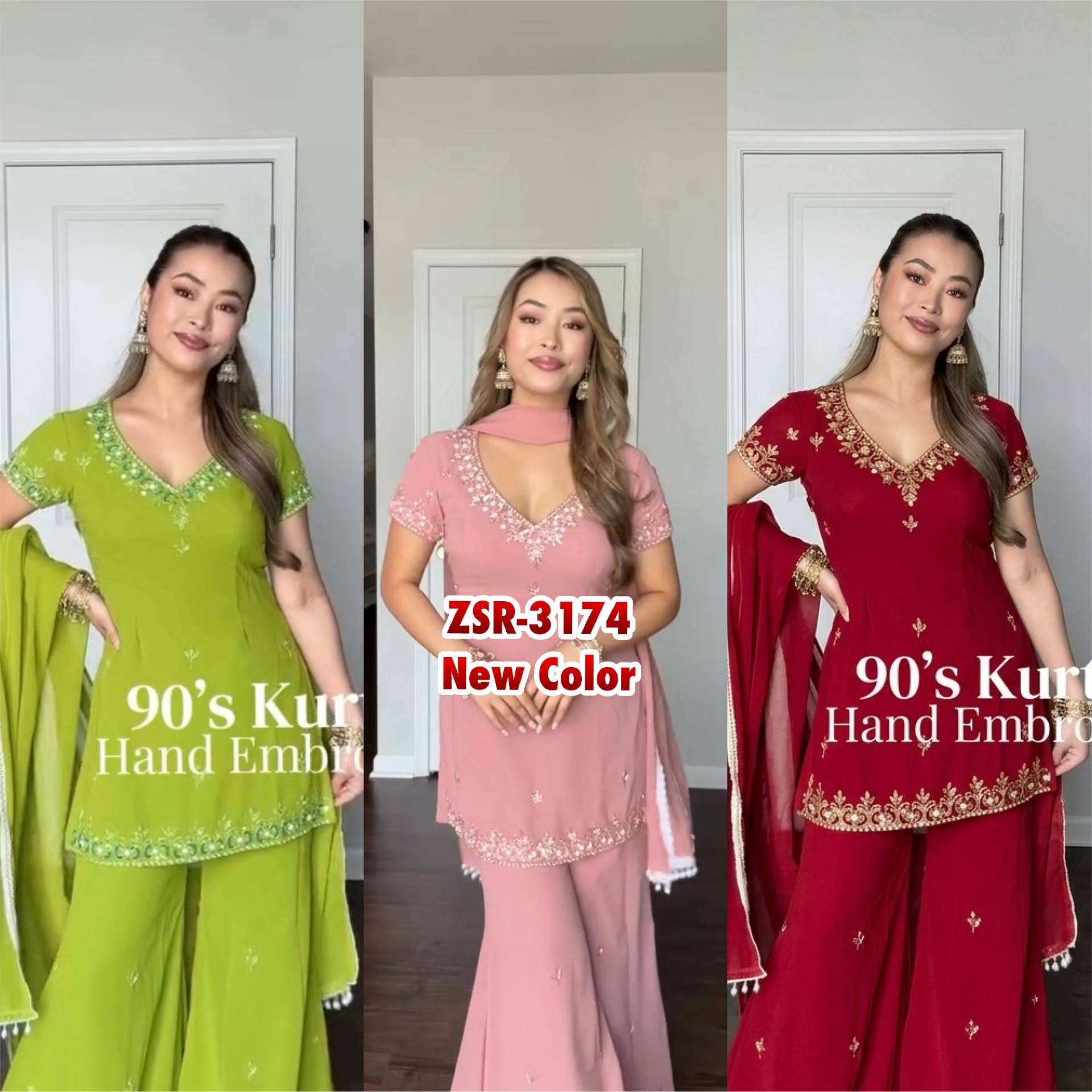 ZSR 3174 FOR GEORGETTE PREETY LOOK DESIGNER LADIES PARTY WEAR SUIT