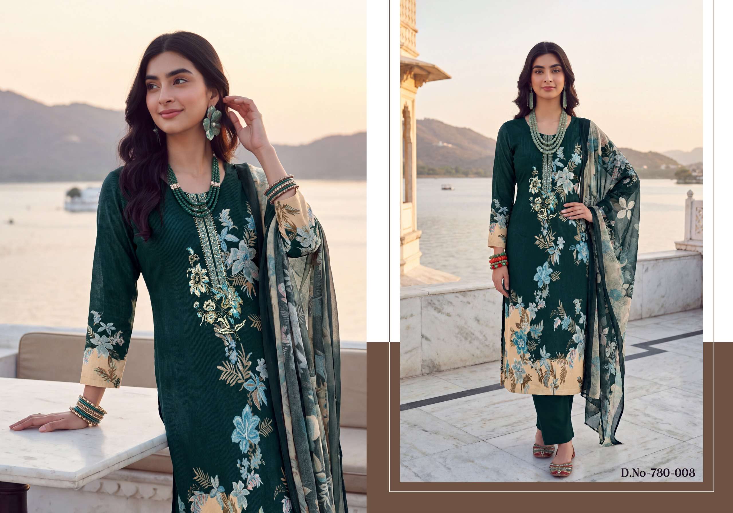 ZULFAT DESIGNER SUITS FAIZA JAM COTTON PRINT WITH FANCY EMBROIDERY WORK SUIT