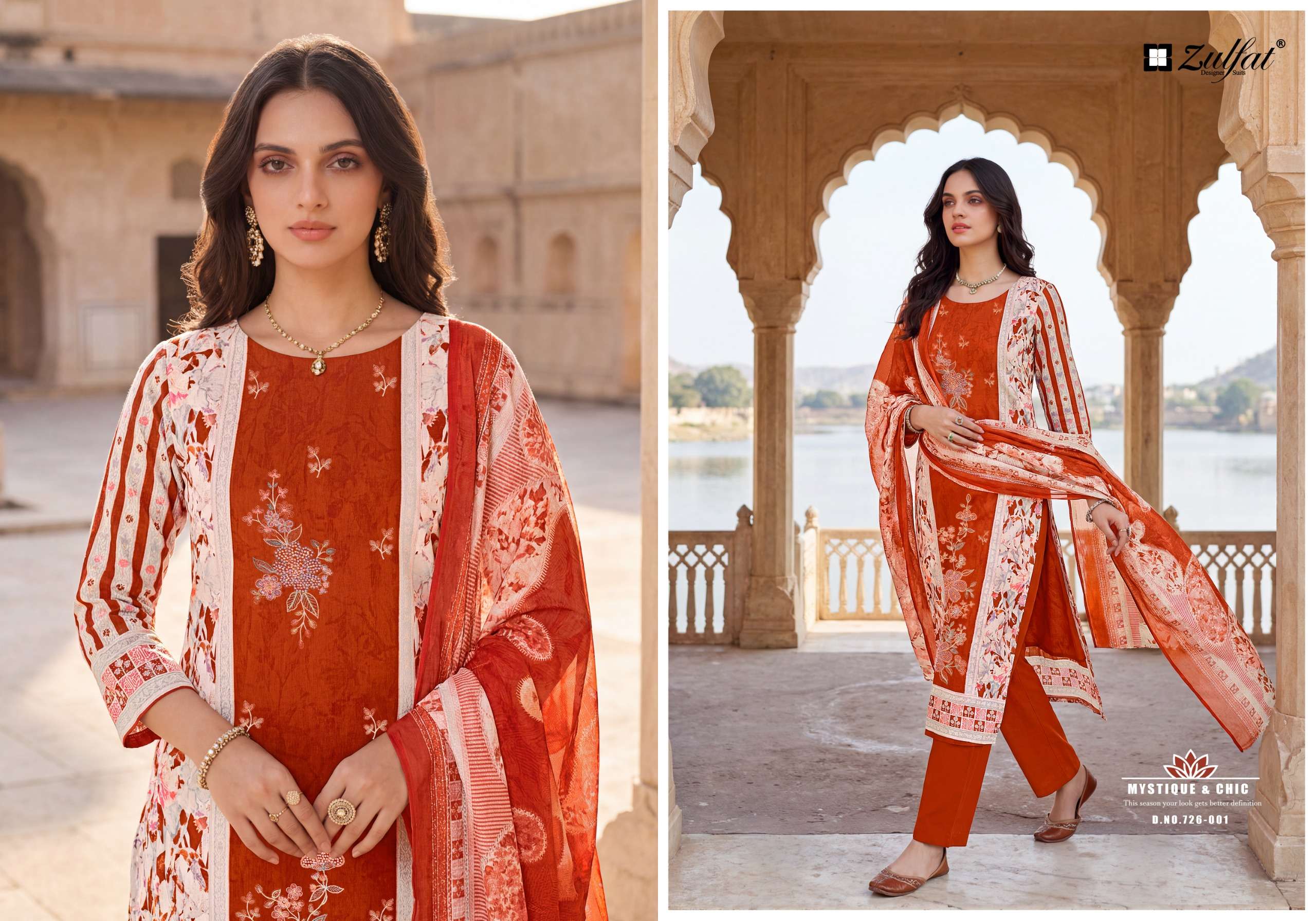ZULFAT DESIGNER SUITS HUMRAAZ JAM COTTON DIGITAL PRINT WITH WORK SUIT