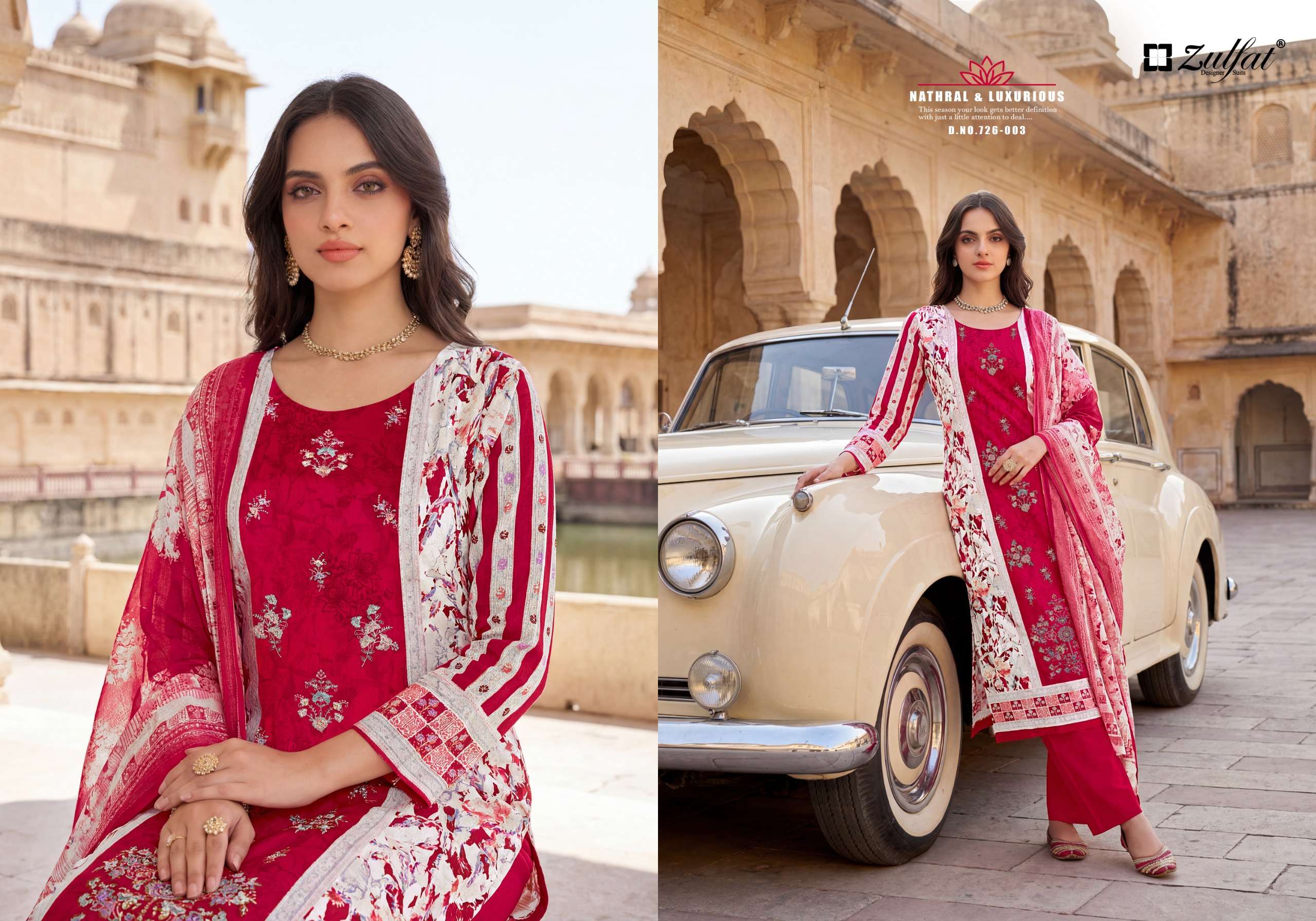 ZULFAT DESIGNER SUITS HUMRAAZ JAM COTTON DIGITAL PRINT WITH WORK SUIT