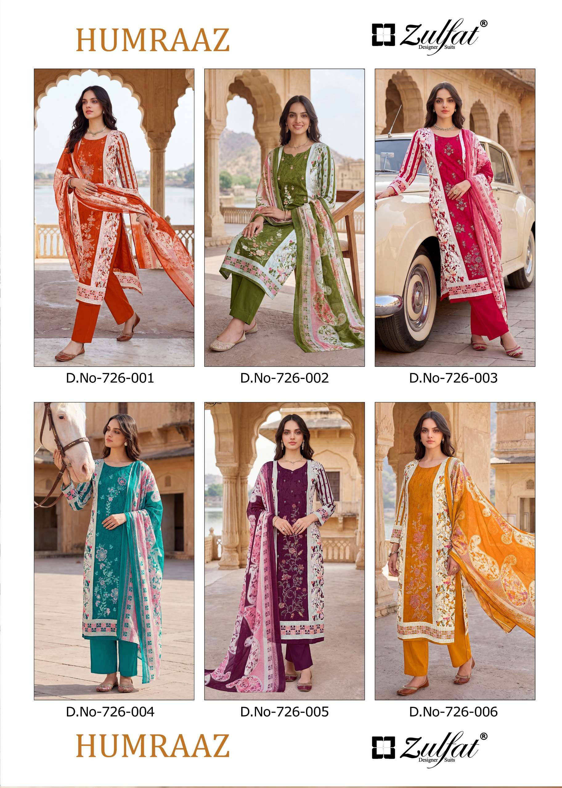 ZULFAT DESIGNER SUITS HUMRAAZ JAM COTTON DIGITAL PRINT WITH WORK SUIT