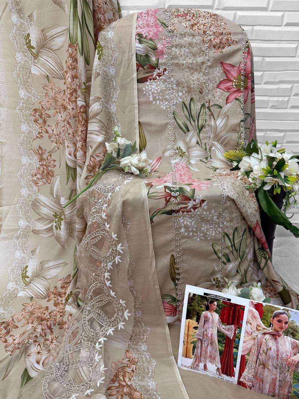 AASHA DESIGNER D NO 1231 COTTON PATCH EMBROIDERY DESIGNER WORK SALWAR KAMEEZ 