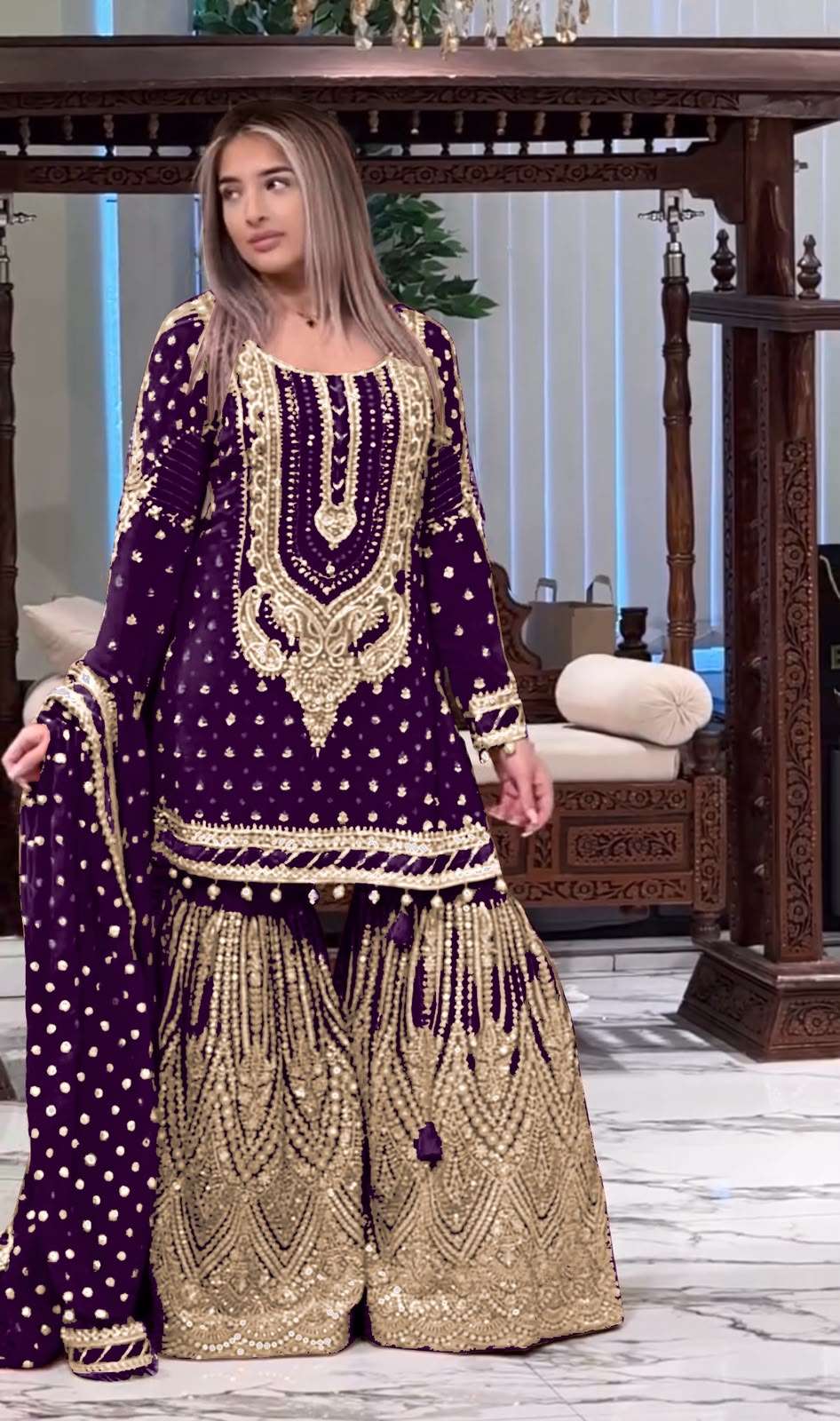 AD 210 GEORGETTE HEAVY EMBROIDERED DESIGNER WEDDING FUNCTION WEAR SUIT