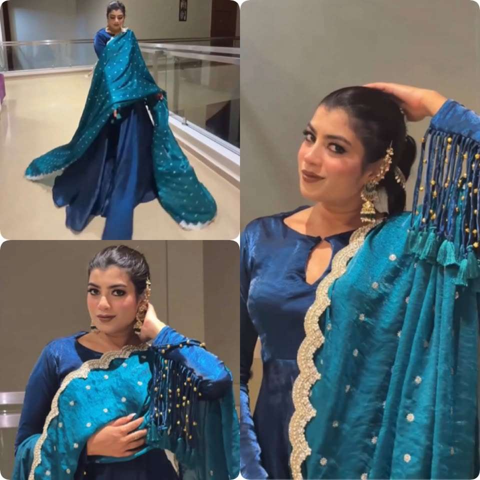 AD 250 SILK BEAUTIFUL DESIGNER LOOK PARTY WEAR ANARKALI GOWN STYLE SUIT 