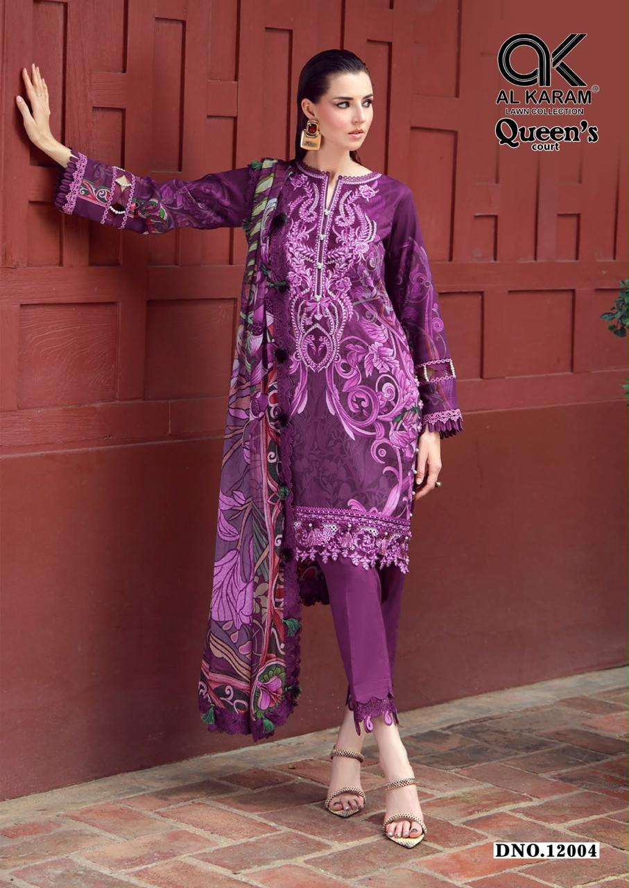 AL KARAM QUEENS COURT VOL 12 COTTON DIGITAL PRINTS SALWAR SUIT 