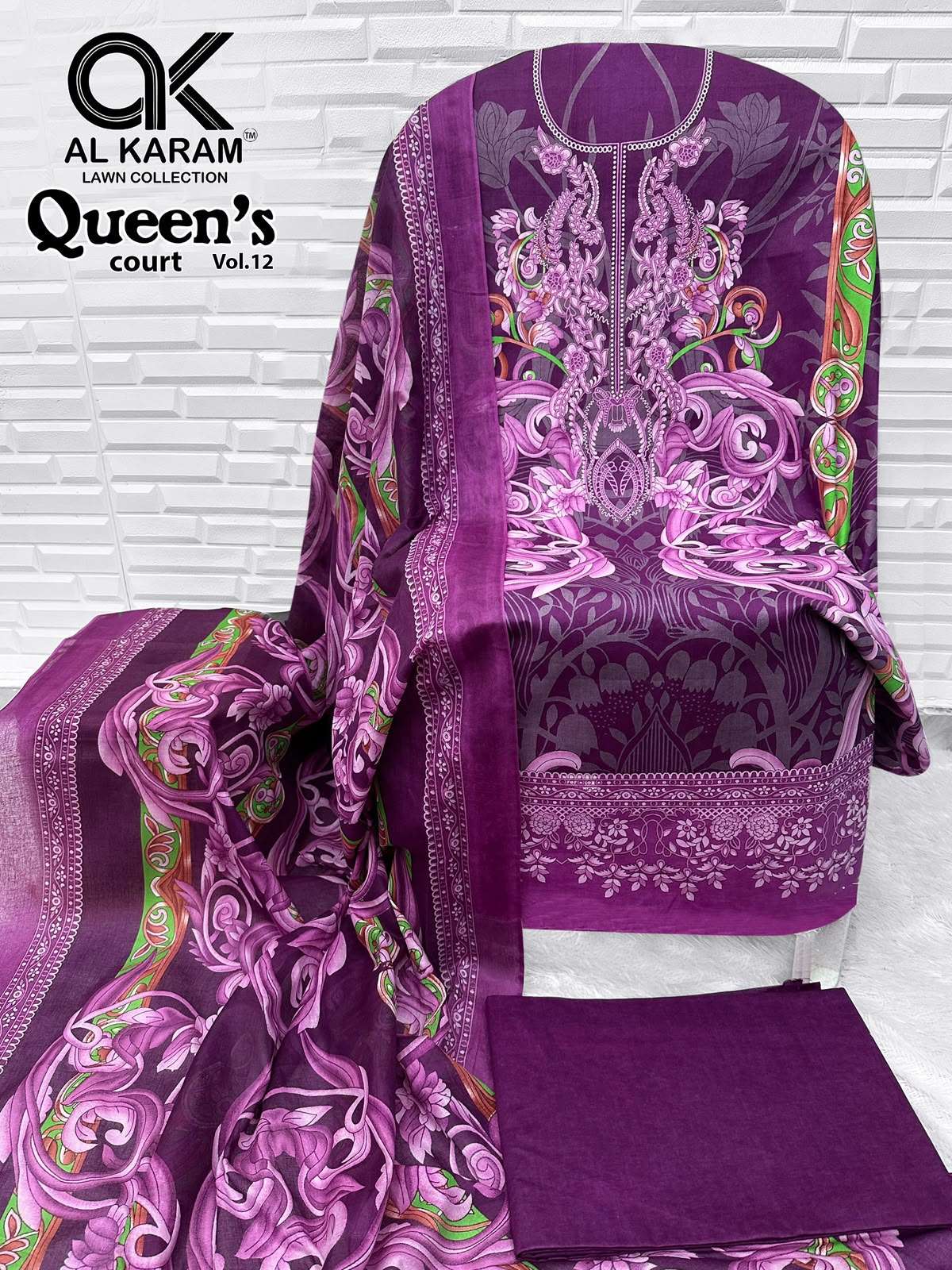 AL KARAM QUEENS COURT VOL 12 COTTON DIGITAL PRINTS SALWAR SUIT 