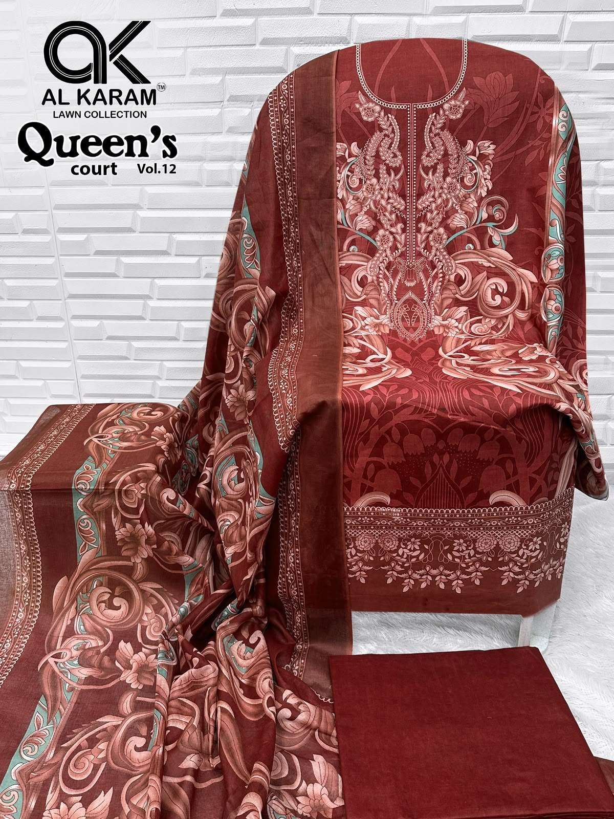 AL KARAM QUEENS COURT VOL 12 COTTON DIGITAL PRINTS SALWAR SUIT 