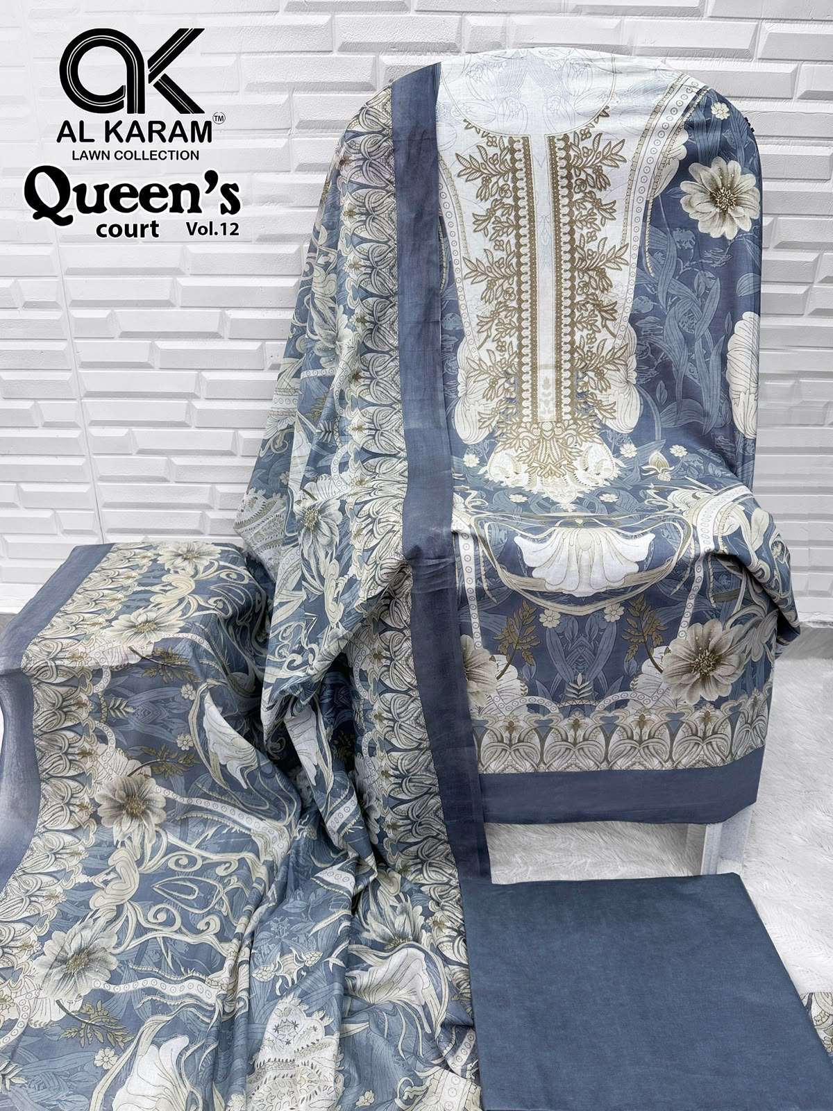 AL KARAM QUEENS COURT VOL 12 COTTON DIGITAL PRINTS SALWAR SUIT 