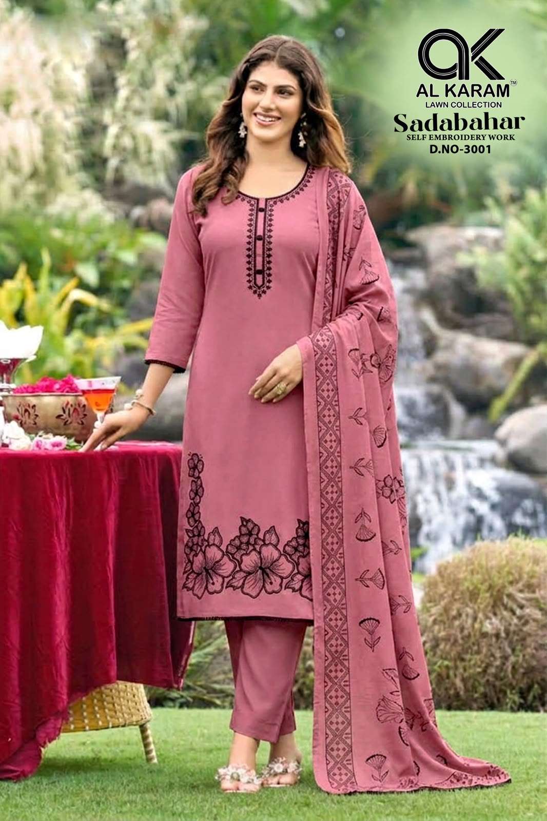 AL KARAM SADABAHAR VOL 3 RAYON FANCY EMBROIDERIES WORK SUIT