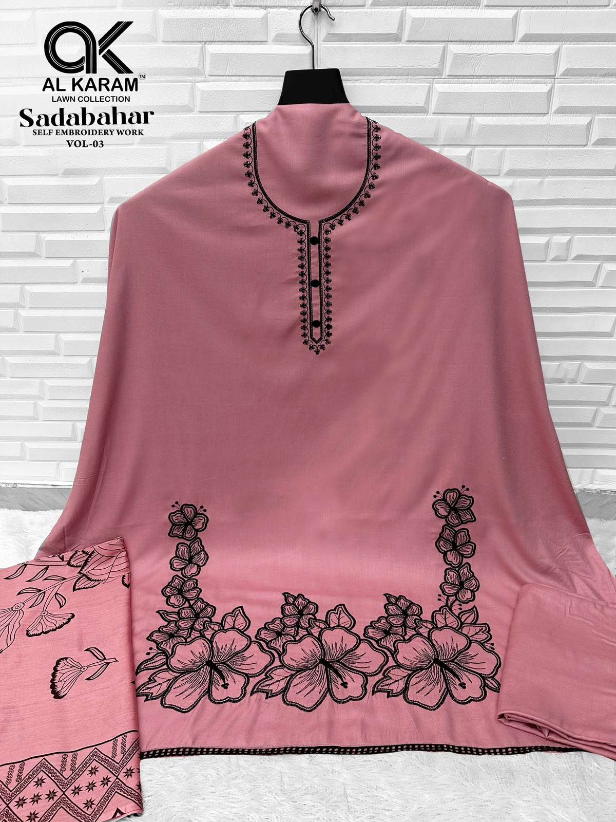 AL KARAM SADABAHAR VOL 3 RAYON FANCY EMBROIDERIES WORK SUIT