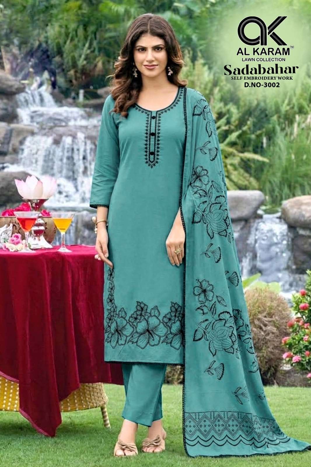 AL KARAM SADABAHAR VOL 3 RAYON FANCY EMBROIDERIES WORK SUIT