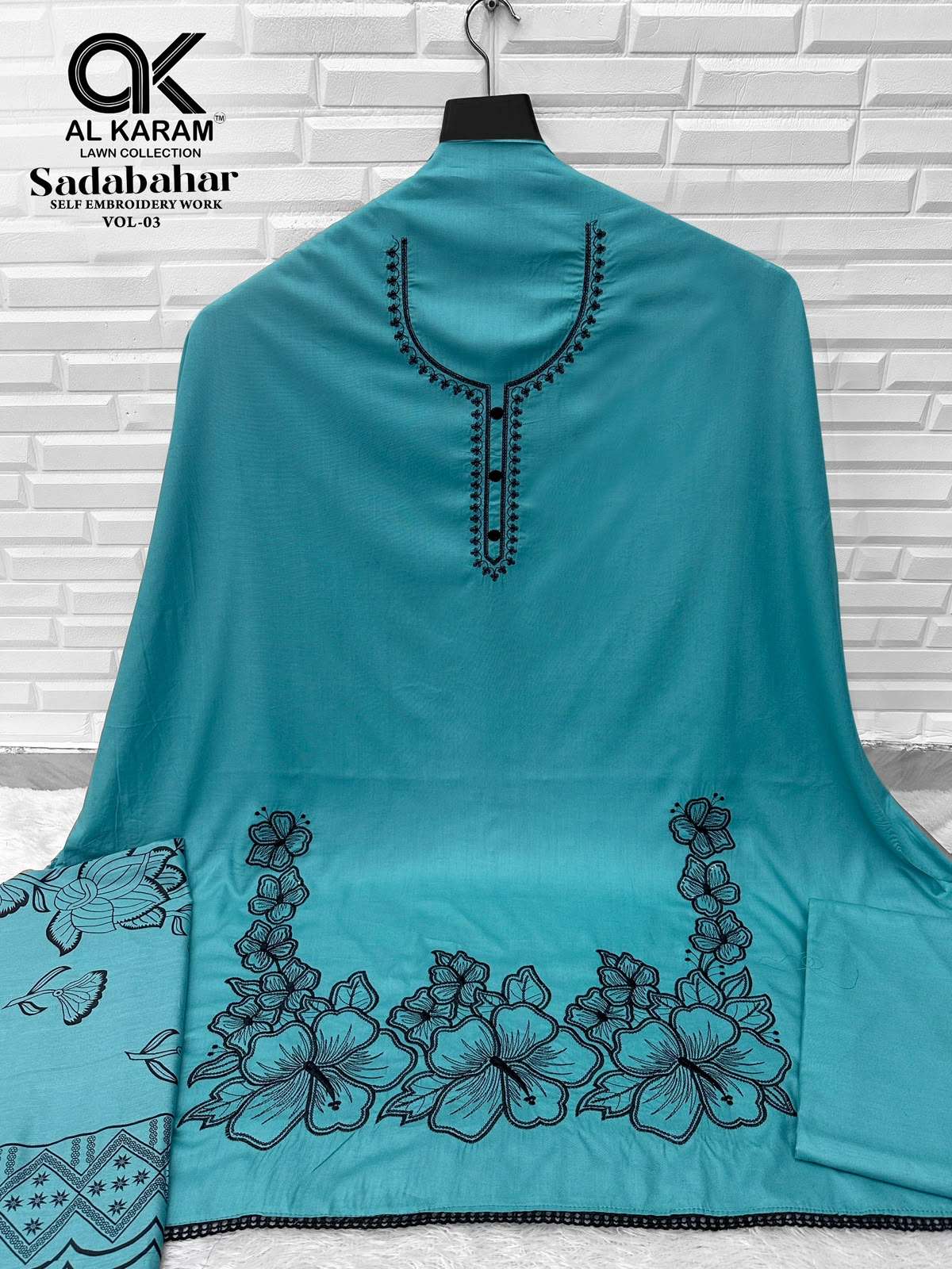 AL KARAM SADABAHAR VOL 3 RAYON FANCY EMBROIDERIES WORK SUIT