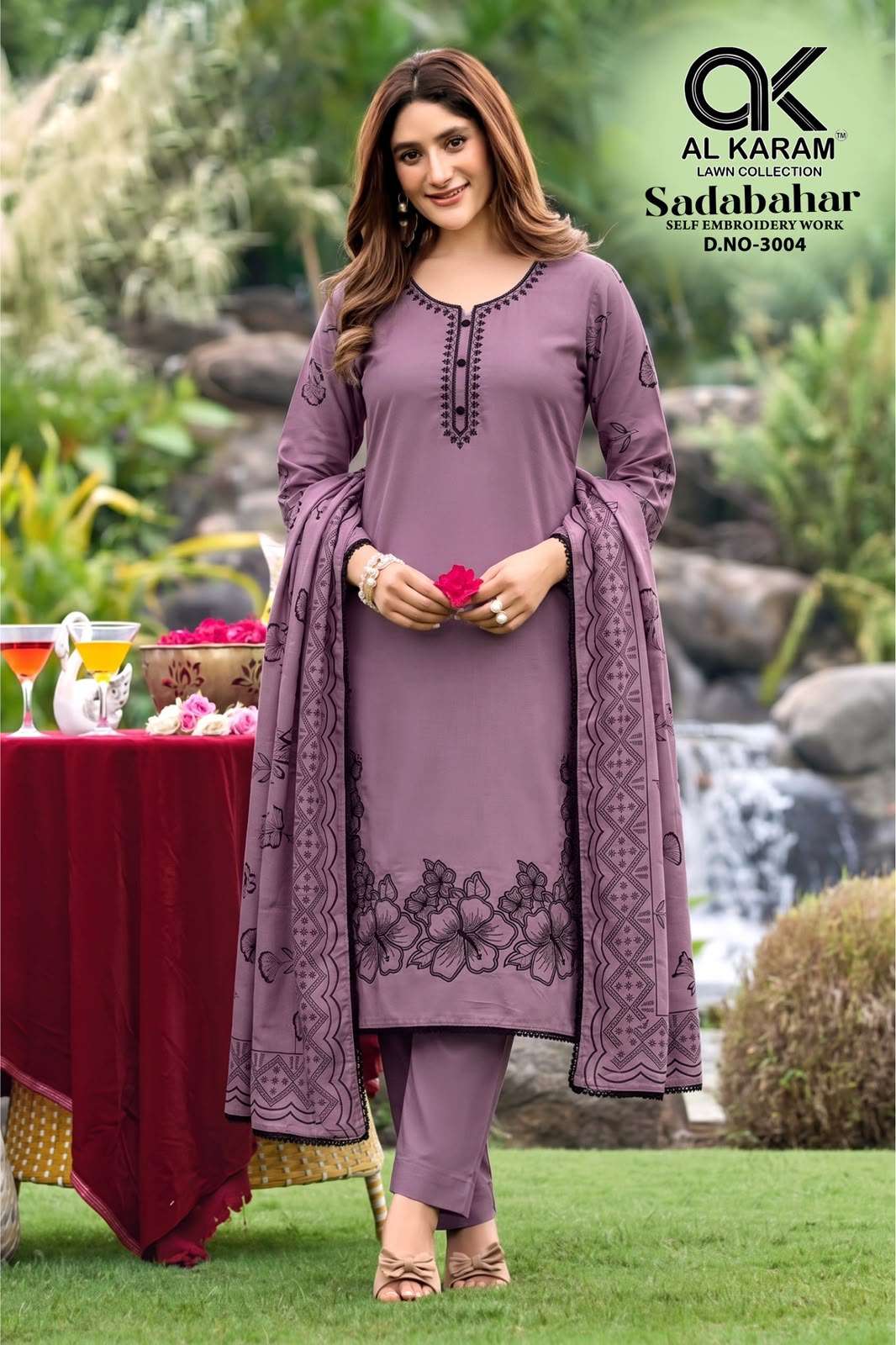 AL KARAM SADABAHAR VOL 3 RAYON FANCY EMBROIDERIES WORK SUIT
