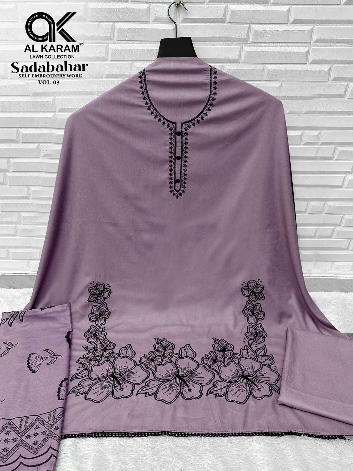 AL KARAM SADABAHAR VOL 3 RAYON FANCY EMBROIDERIES WORK SUIT