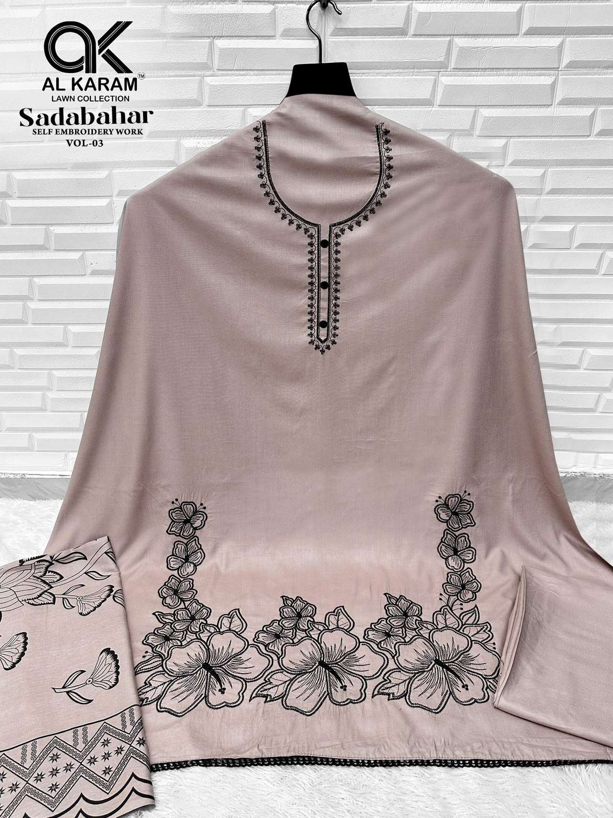 AL KARAM SADABAHAR VOL 3 RAYON FANCY EMBROIDERIES WORK SUIT