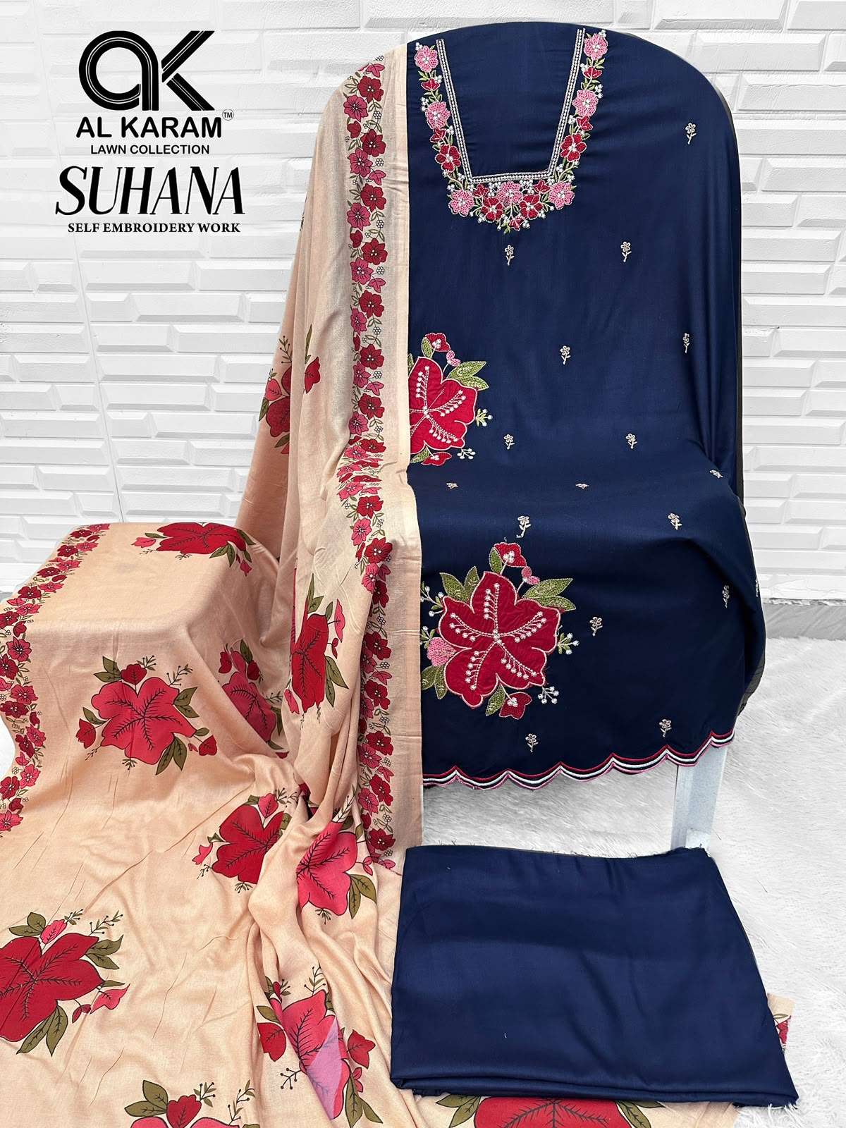 AL KARAM SUHANA RAYON FANCY EMBROIDERY WORKS LADIES SALWAR SUIT 