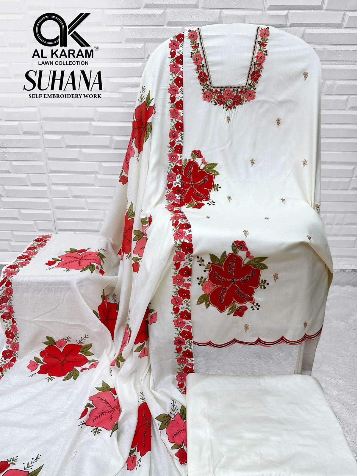 AL KARAM SUHANA RAYON FANCY EMBROIDERY WORKS LADIES SALWAR SUIT 