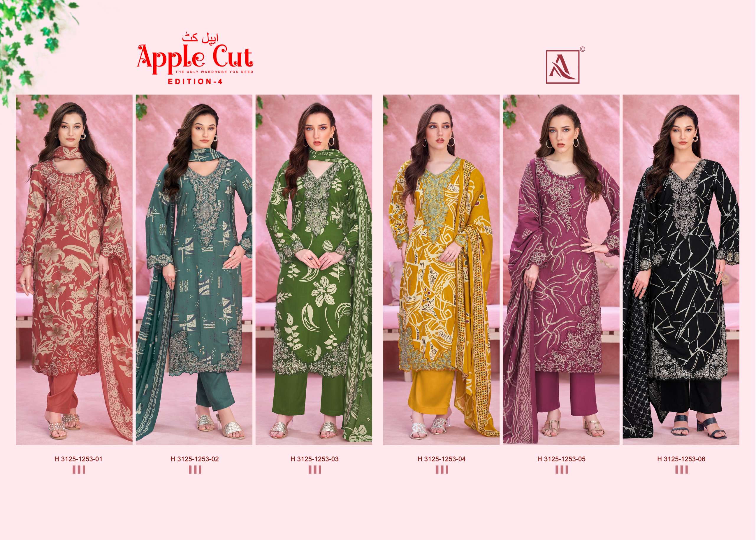 ALOK SUITS APPLE CUT EDITION 4 VISCOSE FOIL PRINT WITH FANCY EMBROIDERY WORK SUIT