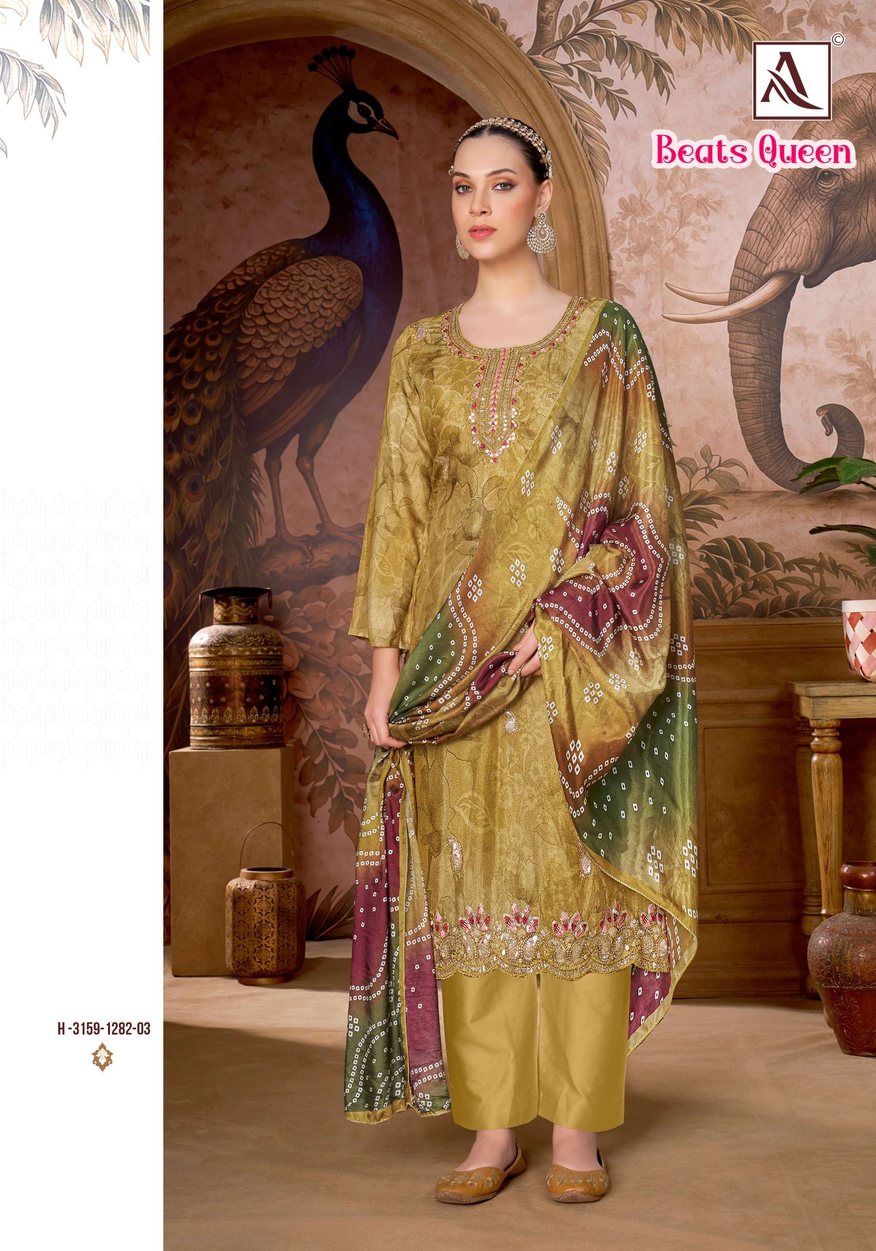 ALOK SUITS BEATS QUEEN VISCOSE DIGITAL PRINT WITH FANCY DESIGNER WORK SUIT