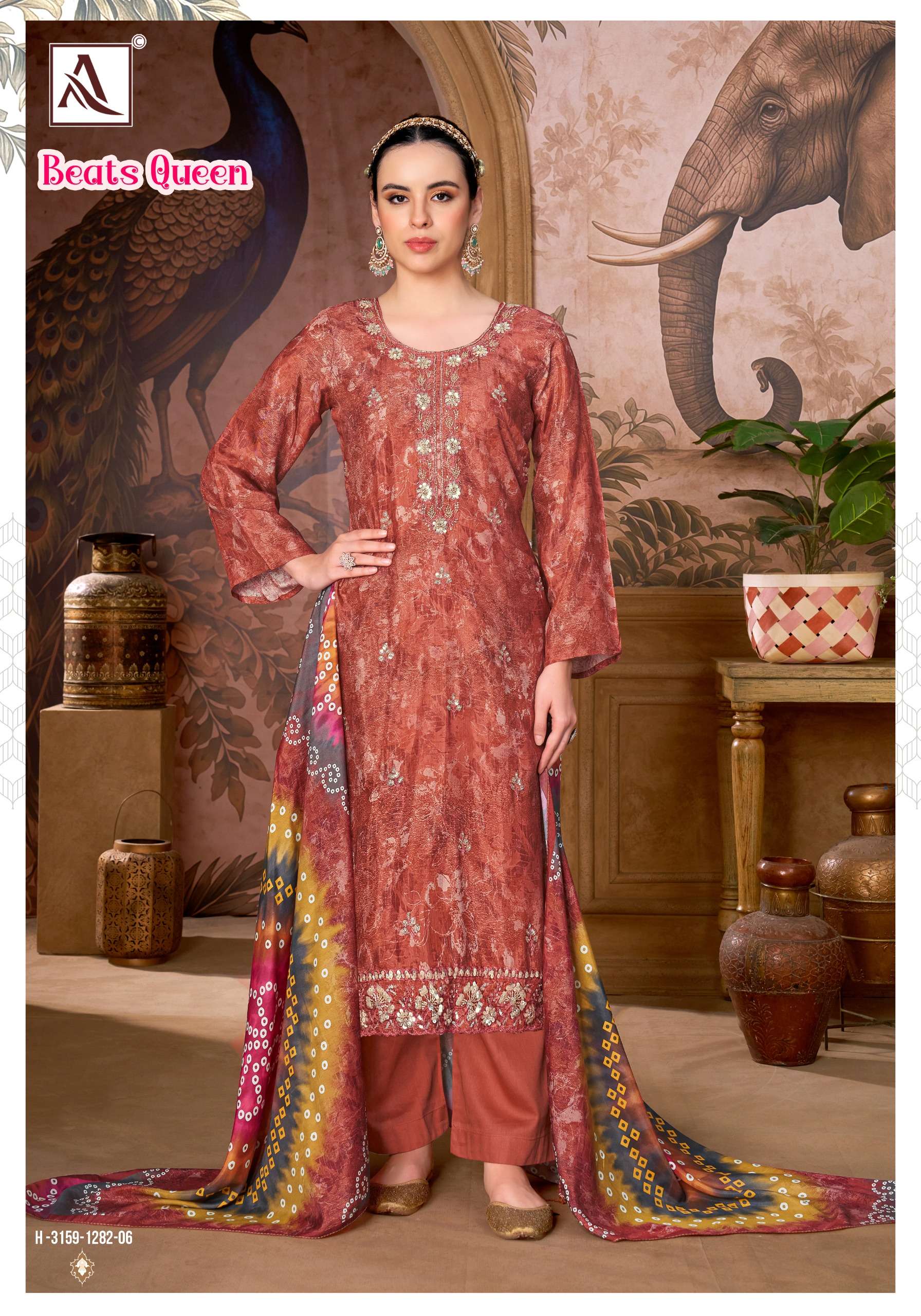 ALOK SUITS BEATS QUEEN VISCOSE DIGITAL PRINT WITH FANCY DESIGNER WORK SUIT