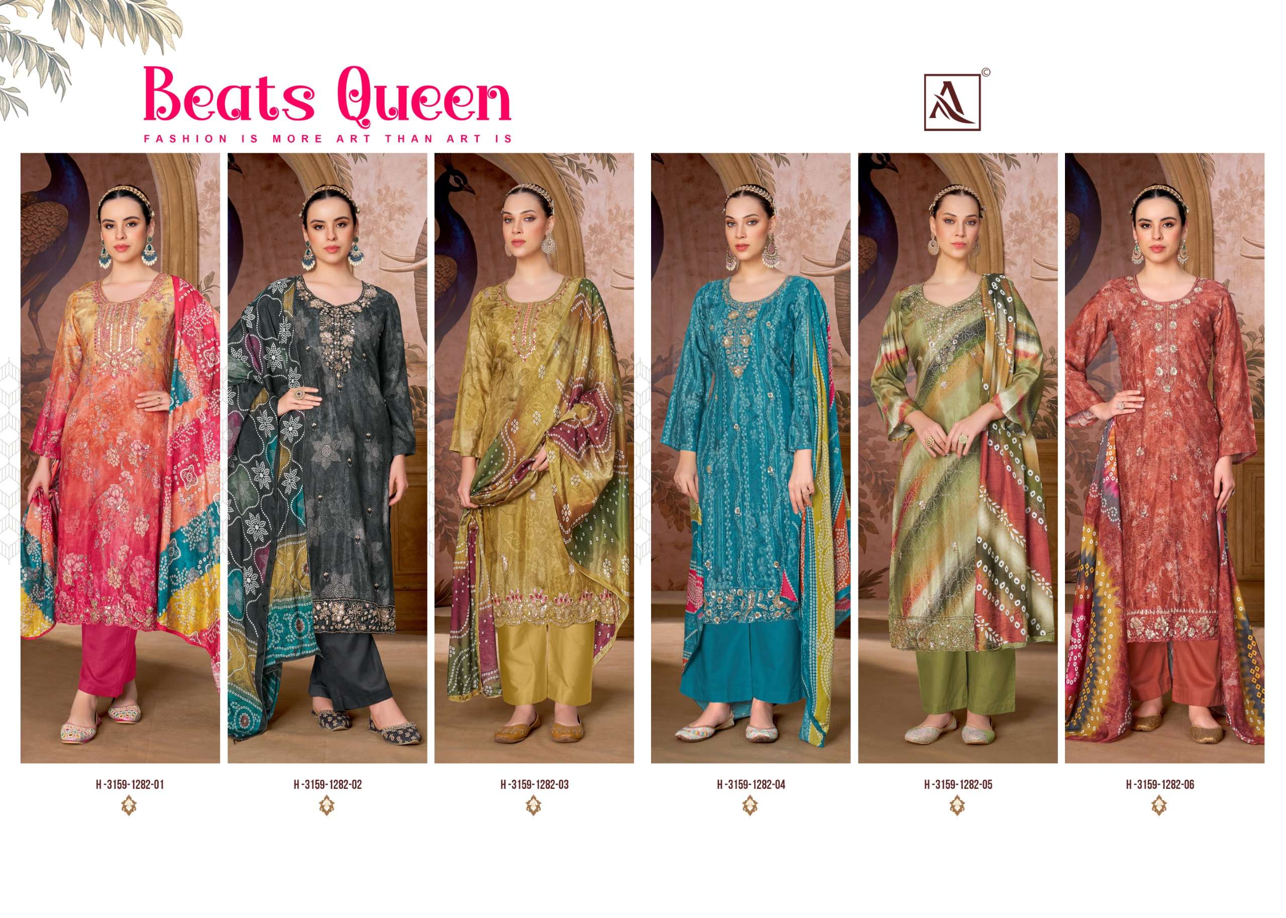 ALOK SUITS BEATS QUEEN VISCOSE DIGITAL PRINT WITH FANCY DESIGNER WORK SUIT