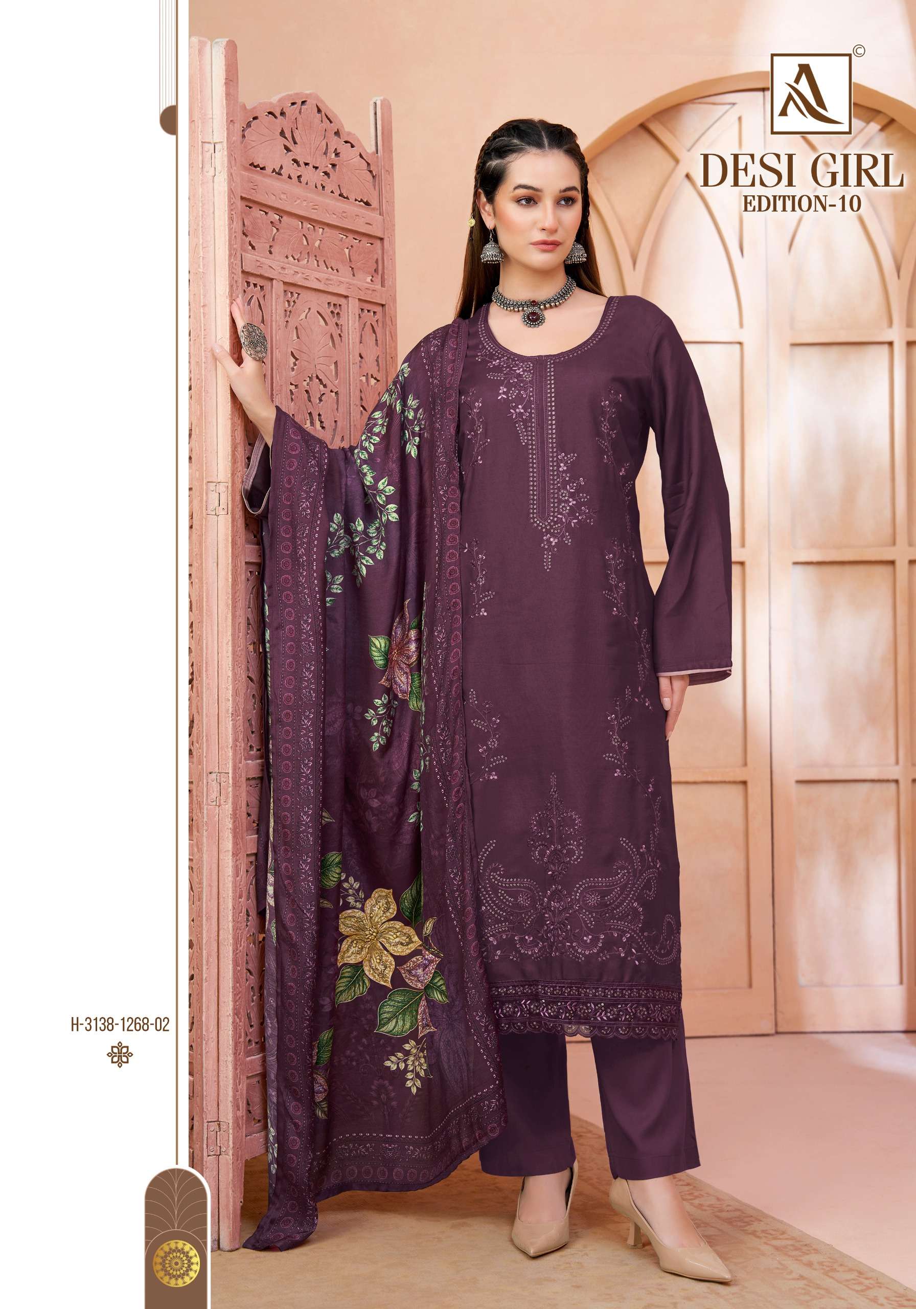 ALOK SUITS DESI GIRL EDITION 10 VISCOSE EMBROIDERY DESIGNER WORK SUIT