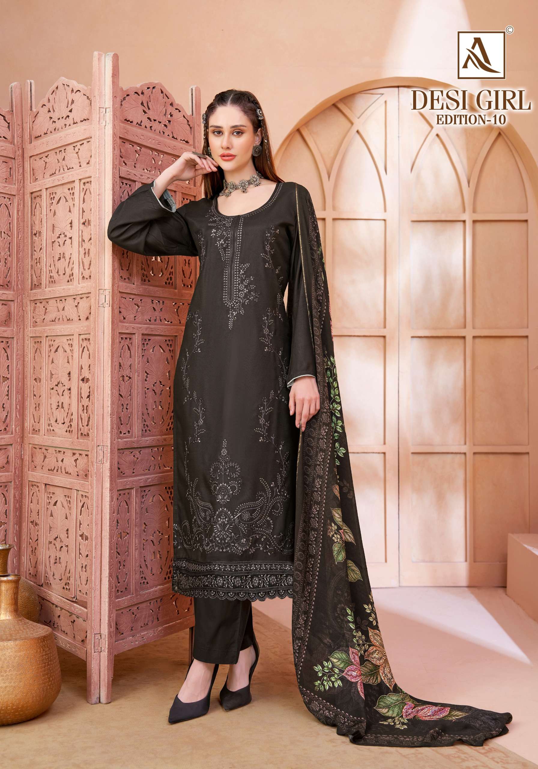 ALOK SUITS DESI GIRL EDITION 10 VISCOSE EMBROIDERY DESIGNER WORK SUIT