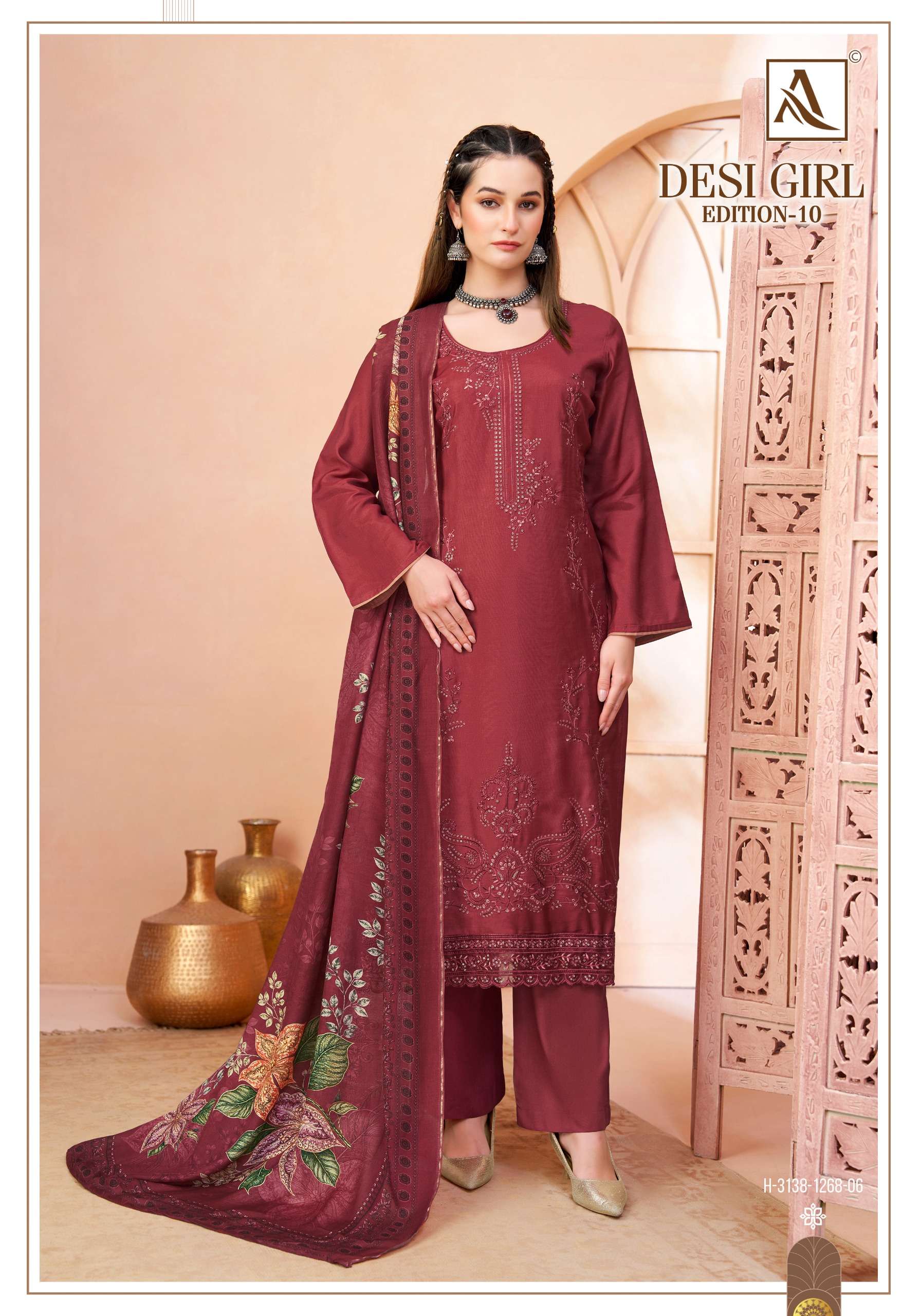 ALOK SUITS DESI GIRL EDITION 10 VISCOSE EMBROIDERY DESIGNER WORK SUIT