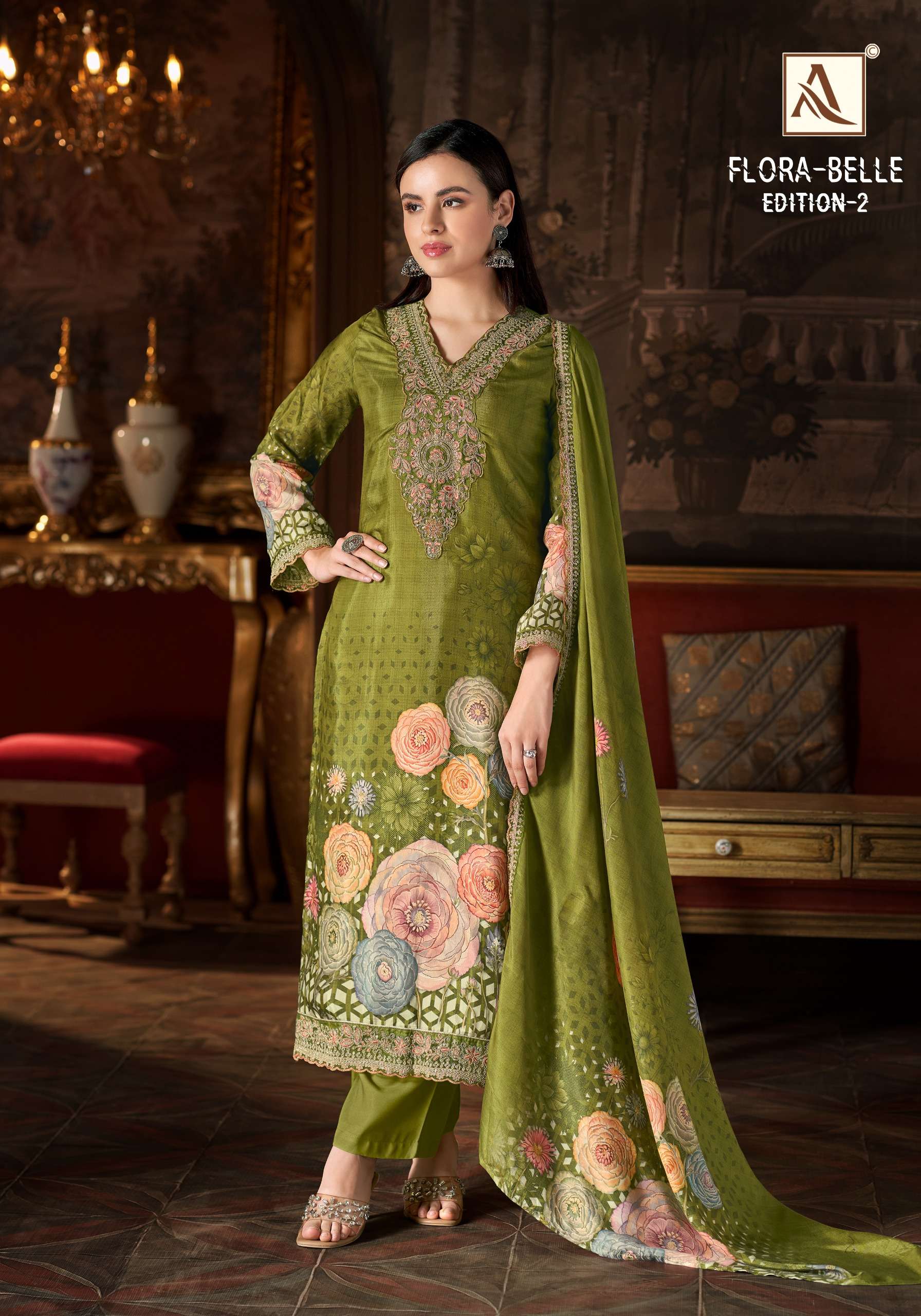ALOK SUITS FLORA BELLE EDITION 2 MUSLIN DIGITAL PRINT WITH EMBROIDERY WORK SUIT