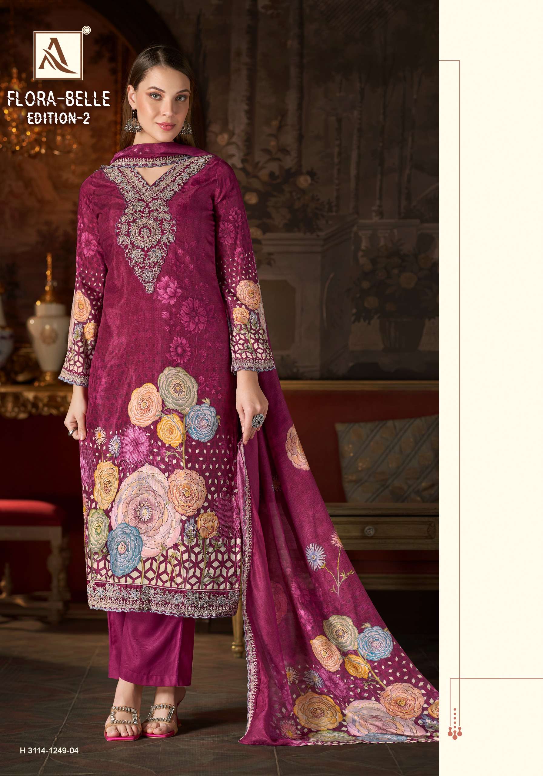 ALOK SUITS FLORA BELLE EDITION 2 MUSLIN DIGITAL PRINT WITH EMBROIDERY WORK SUIT