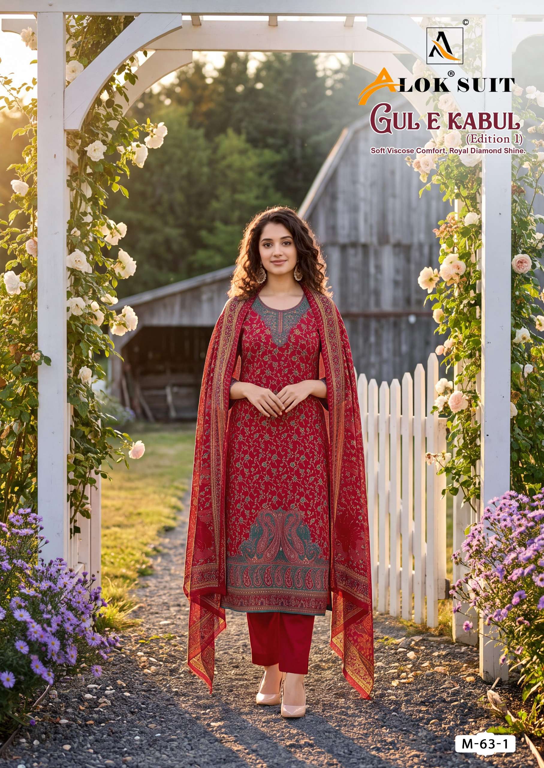 ALOK SUITS GUL E KABUL VOL 1 VISCOSE DESIGNER PRINT WITH WORKS SUIT