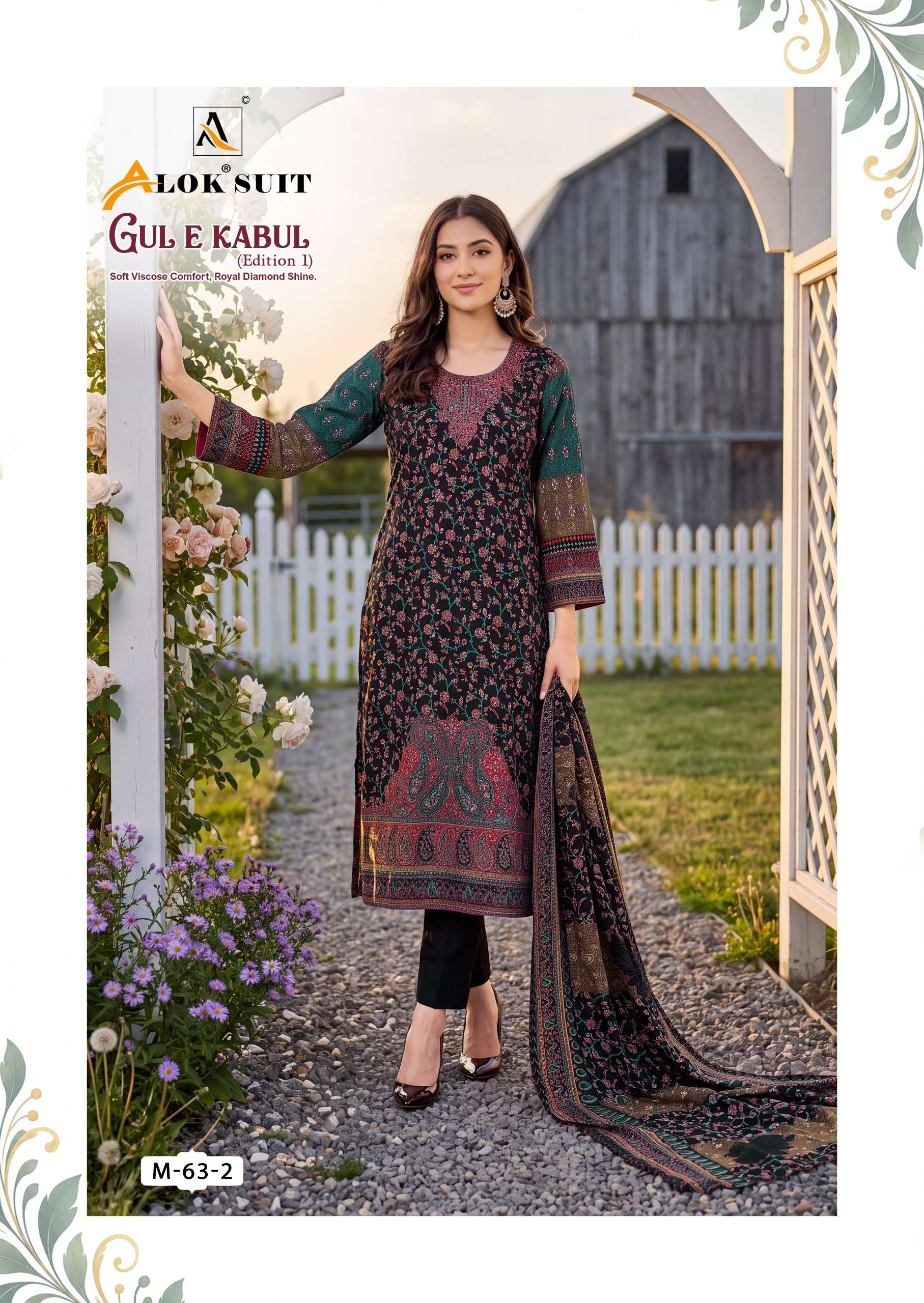 ALOK SUITS GUL E KABUL VOL 1 VISCOSE DESIGNER PRINT WITH WORKS SUIT