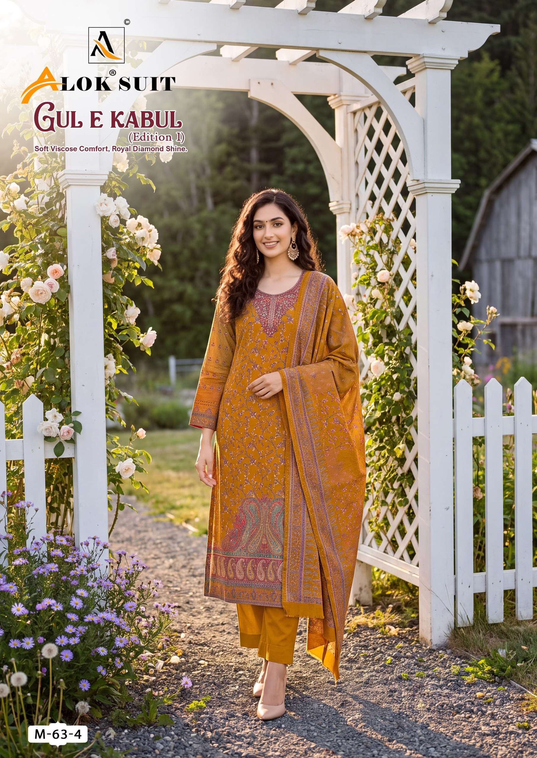 ALOK SUITS GUL E KABUL VOL 1 VISCOSE DESIGNER PRINT WITH WORKS SUIT