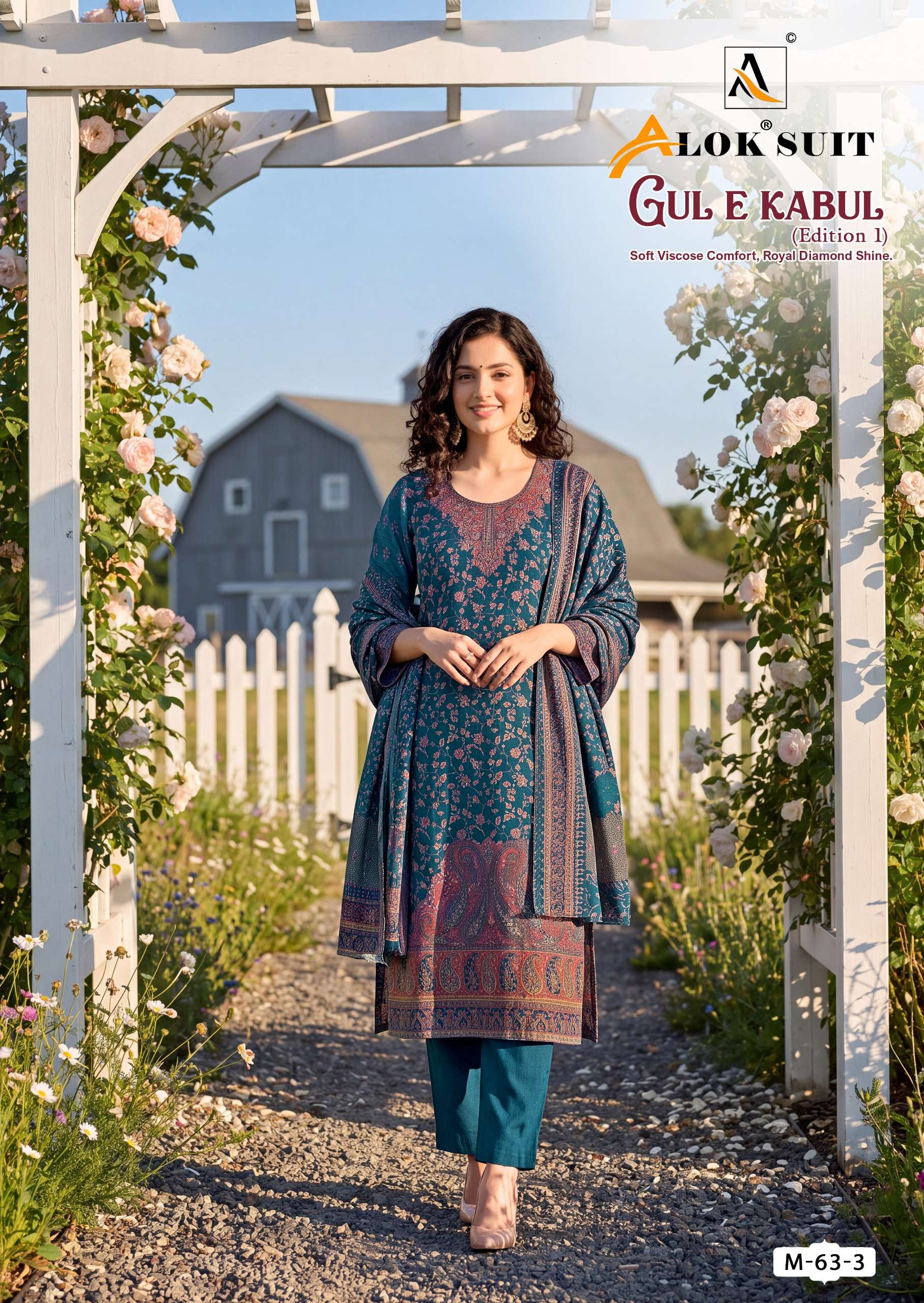 ALOK SUITS GUL E KABUL VOL 1 VISCOSE DESIGNER PRINT WITH WORKS SUIT