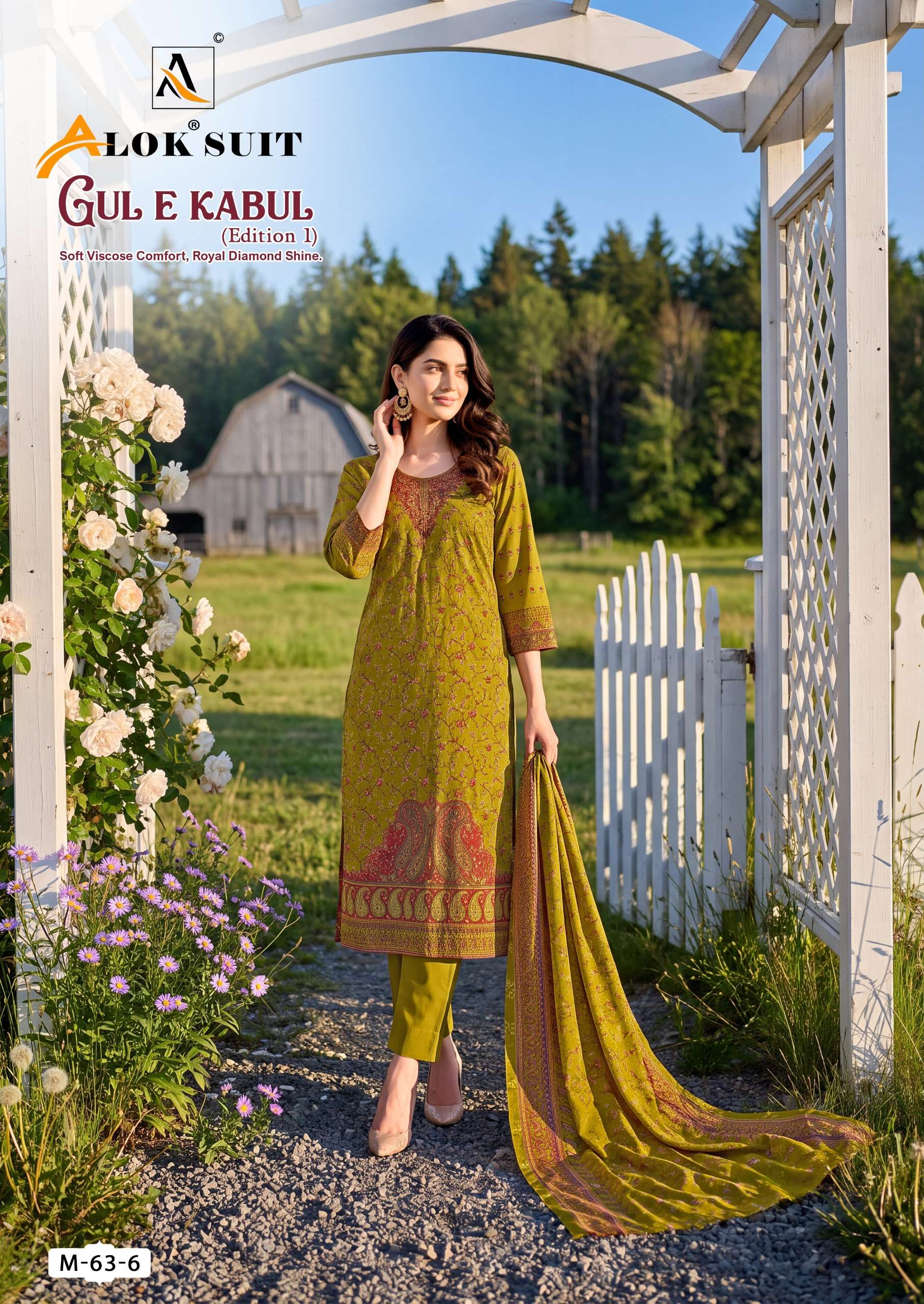ALOK SUITS GUL E KABUL VOL 1 VISCOSE DESIGNER PRINT WITH WORKS SUIT