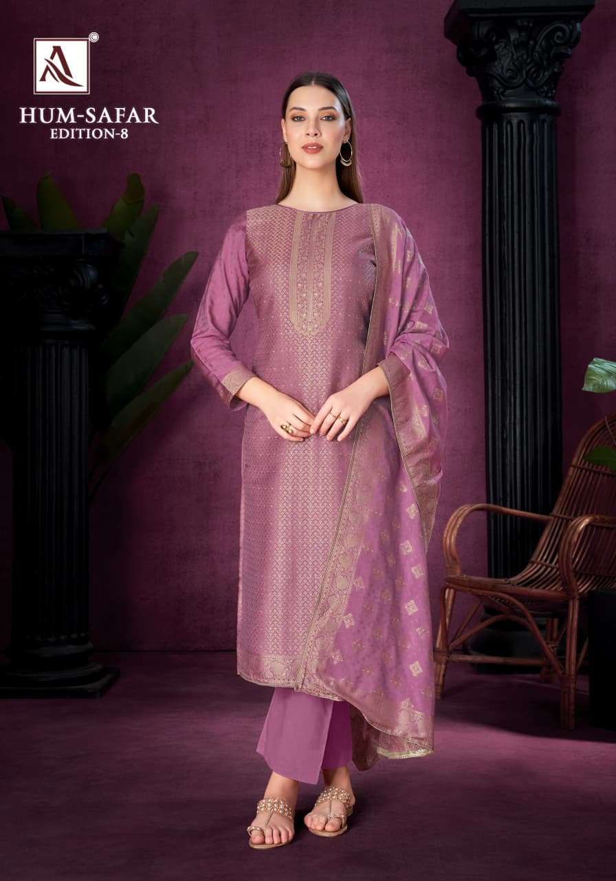 ALOK SUITS HUM SAFAR EDITION 8 VISCOSE MUSLIN JACQUARD DESIGNER WORK SUIT