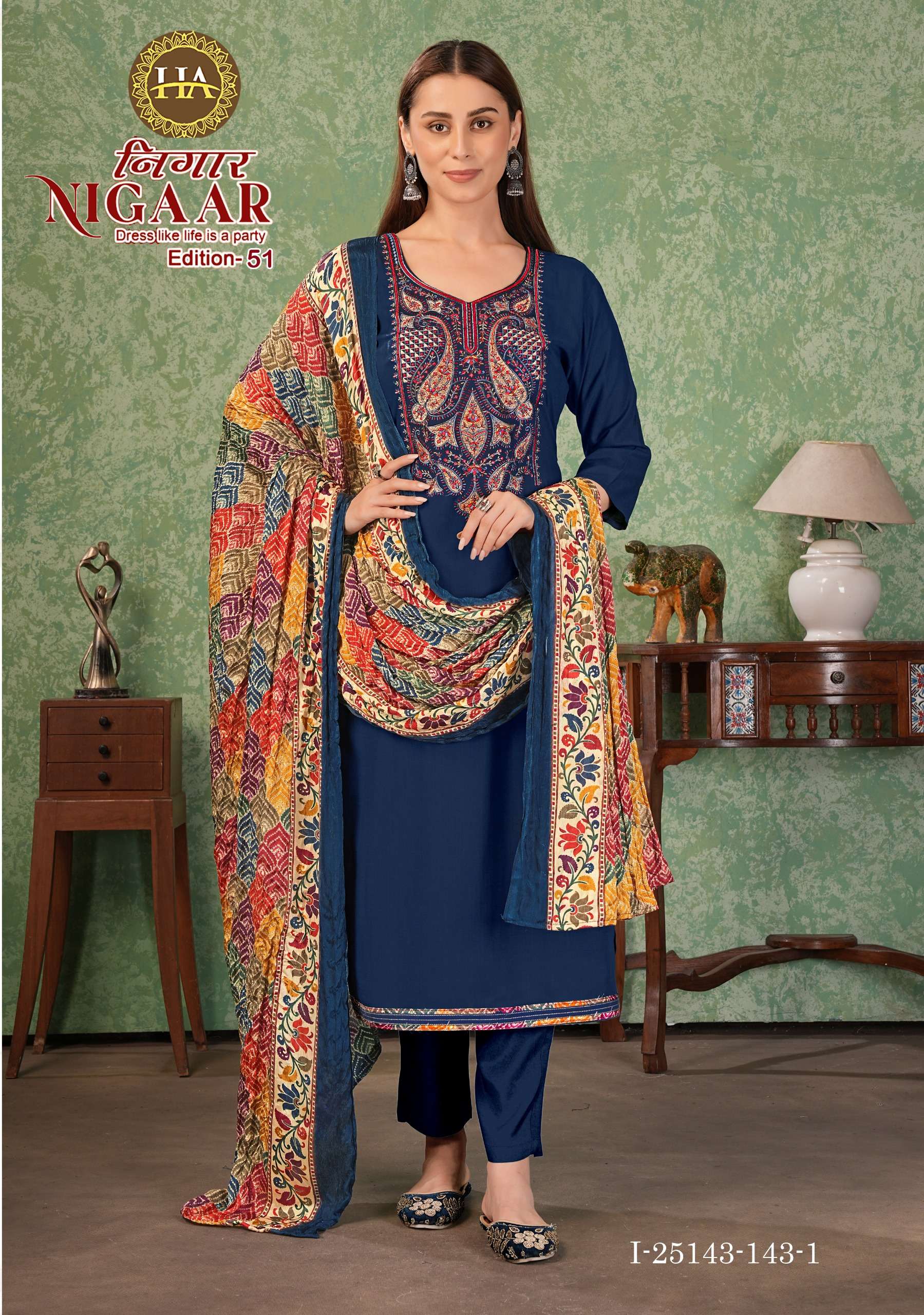 ALOK SUITS JAIMALA NIGAAR VOL 51 RAYON EMBROIDERIES WORK SALWAR SUIT