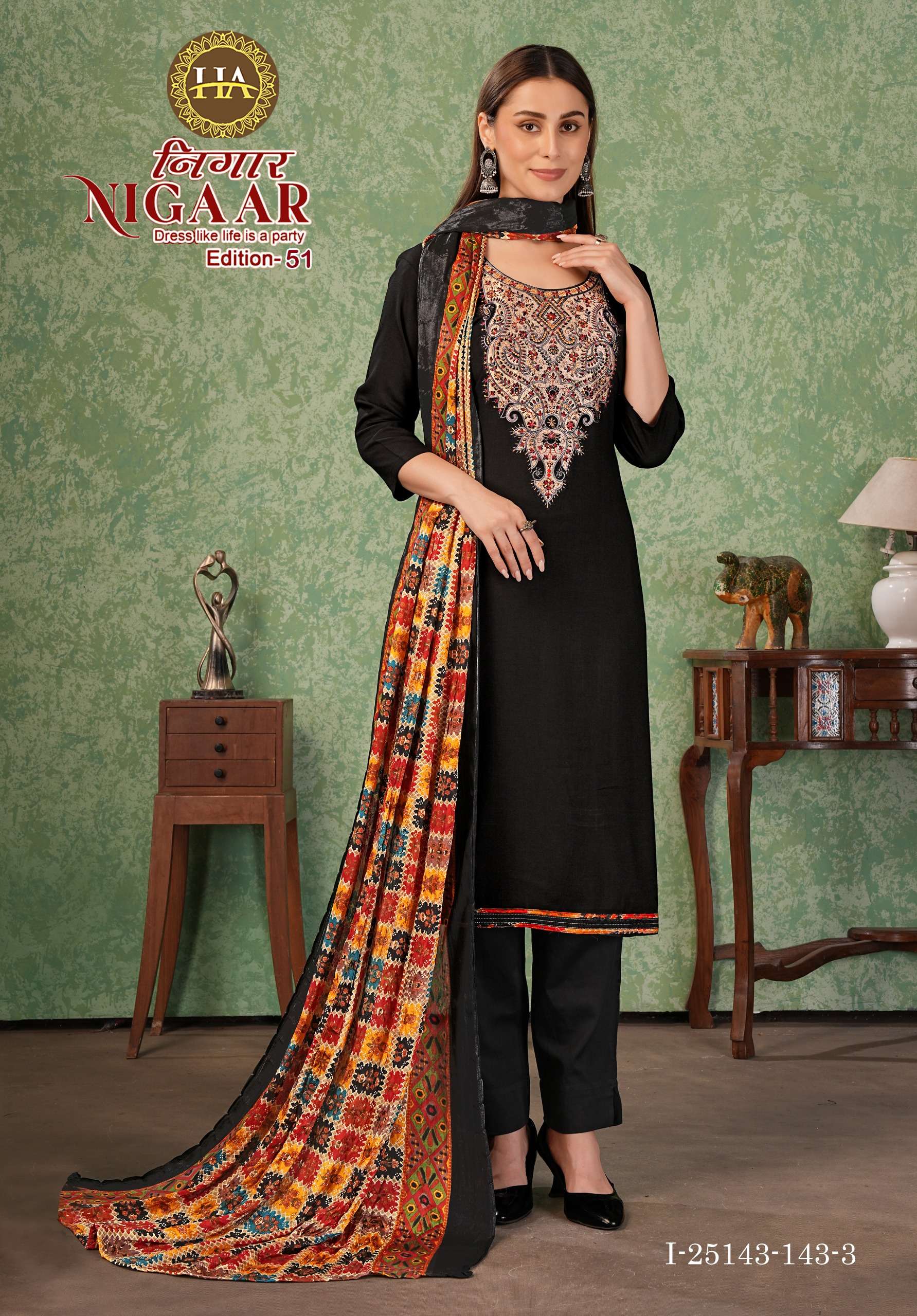 ALOK SUITS JAIMALA NIGAAR VOL 51 RAYON EMBROIDERIES WORK SALWAR SUIT