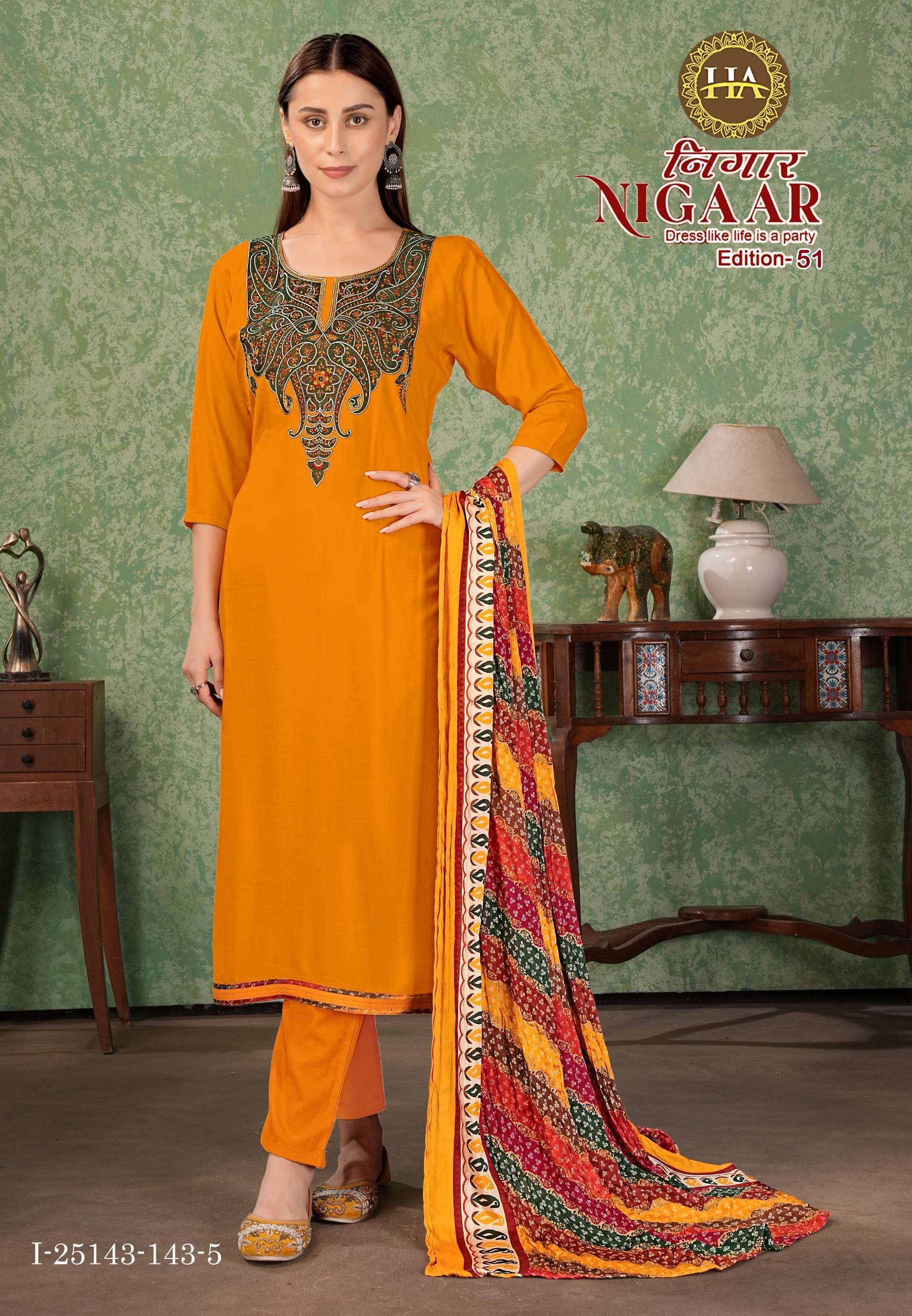 ALOK SUITS JAIMALA NIGAAR VOL 51 RAYON EMBROIDERIES WORK SALWAR SUIT
