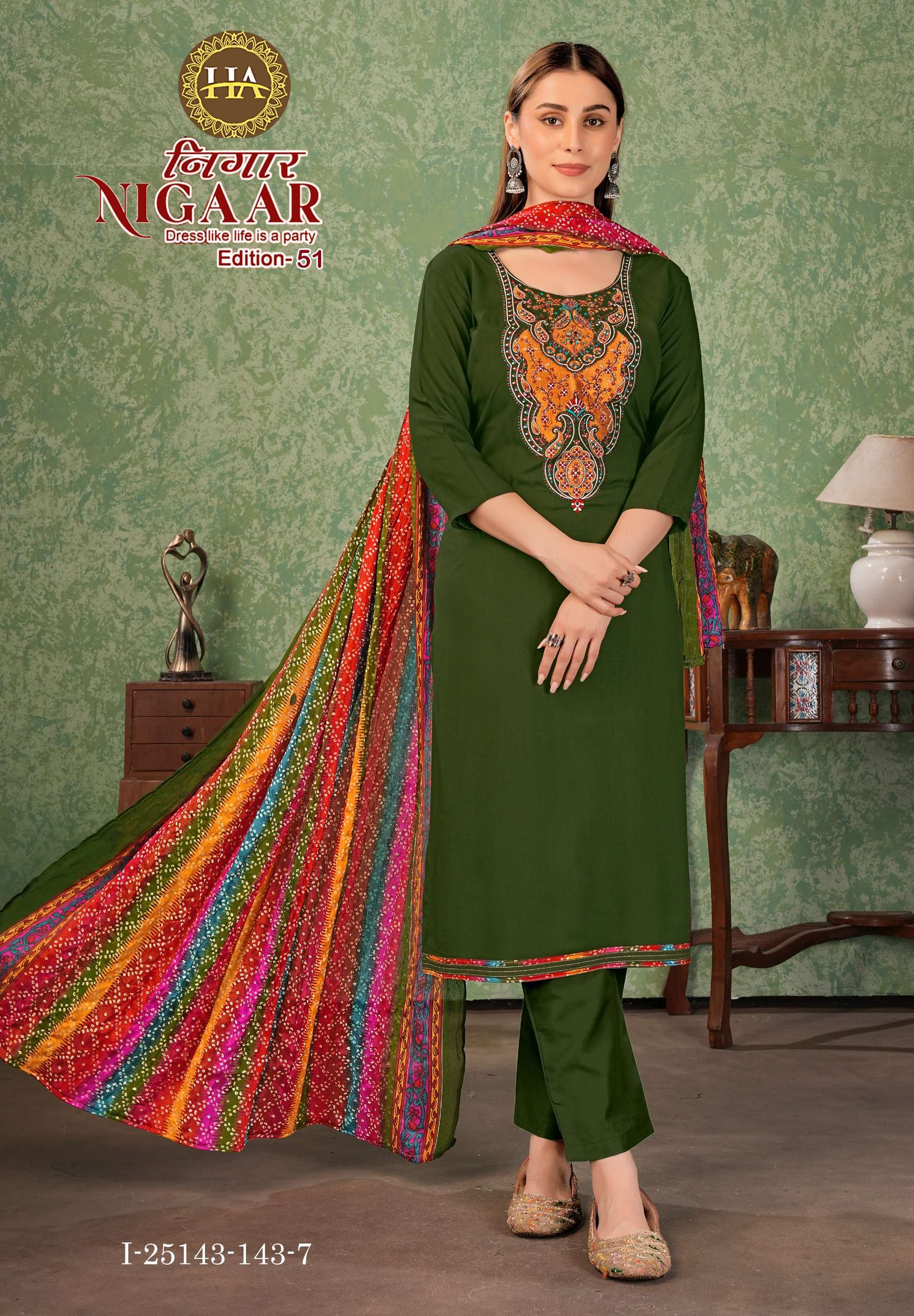 ALOK SUITS JAIMALA NIGAAR VOL 51 RAYON EMBROIDERIES WORK SALWAR SUIT