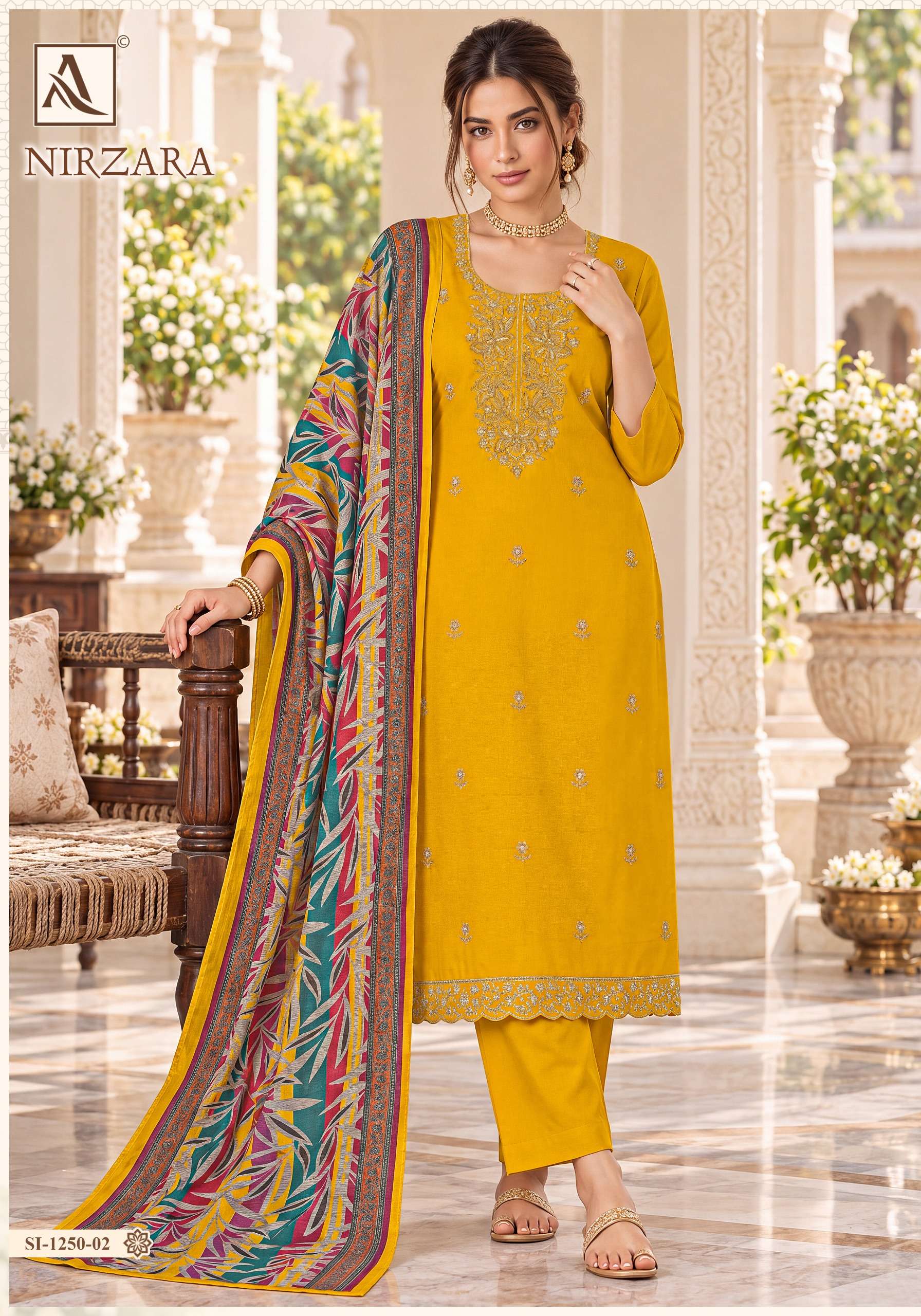 ALOK SUITS NIRZARA JAM COTTON EMBROIDERY DESIGNER WORK SUIT