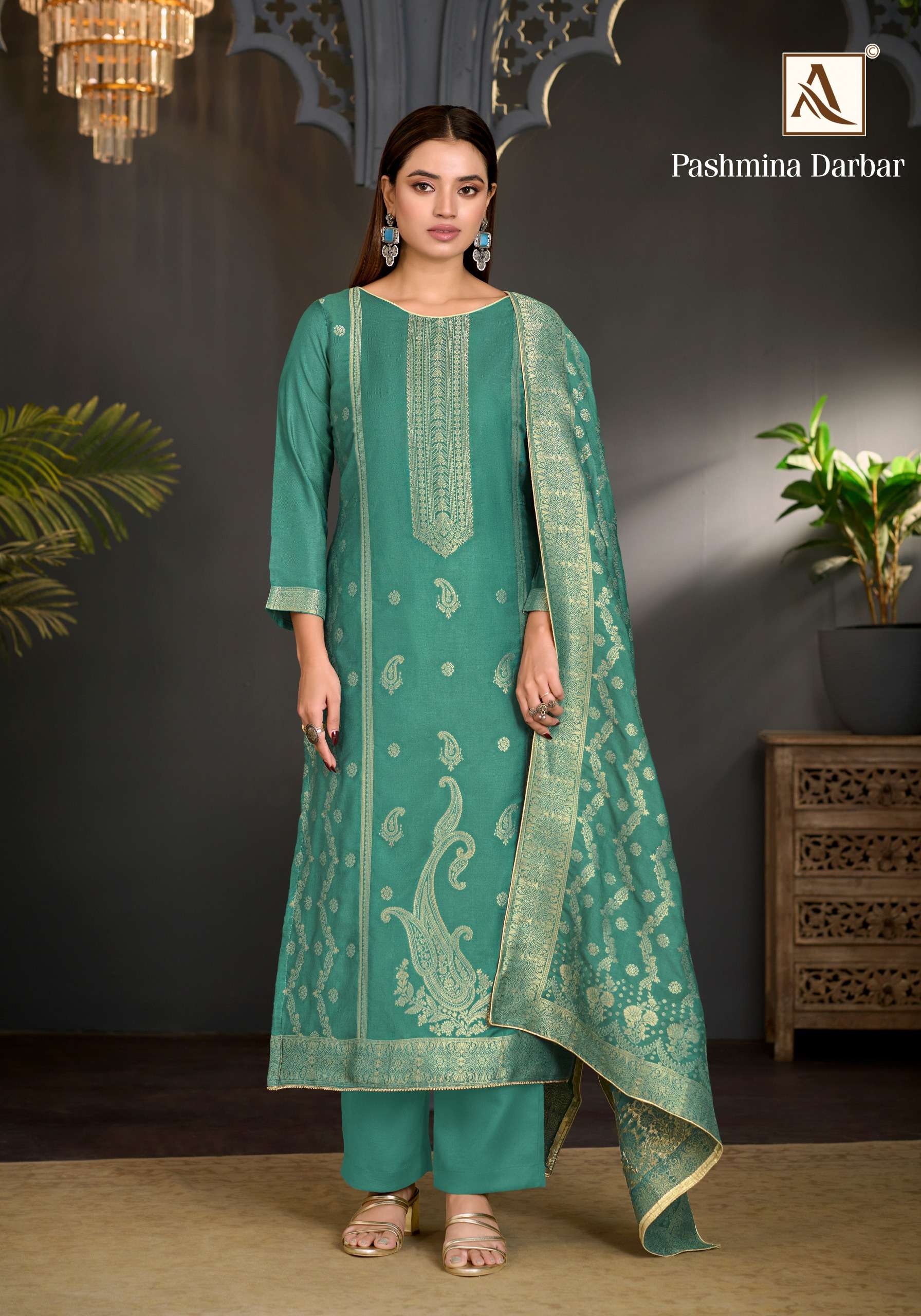 ALOK SUITS PASHMINA DARBAR PASHMINA JACQUARD DESIGNER WORK SUIT 