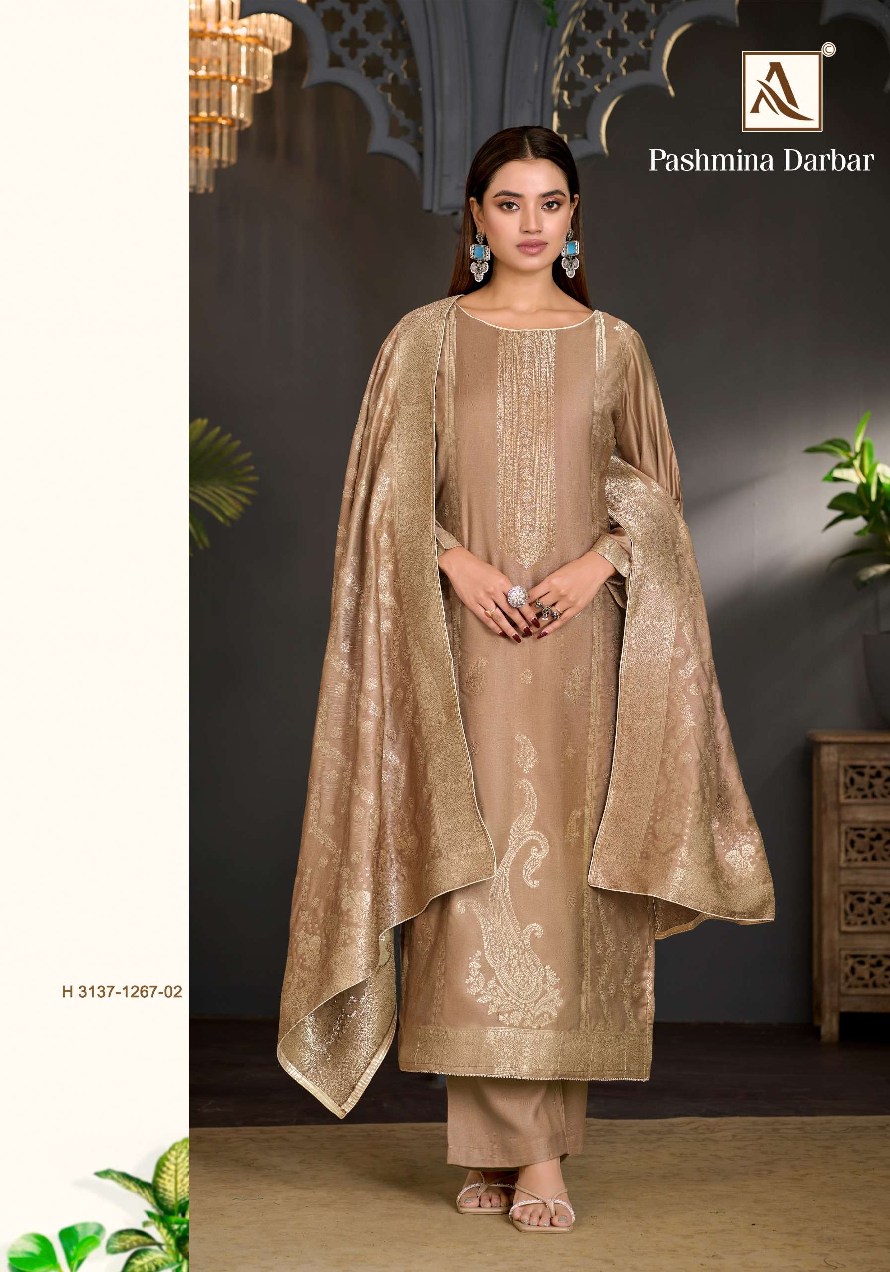 ALOK SUITS PASHMINA DARBAR PASHMINA JACQUARD DESIGNER WORK SUIT 