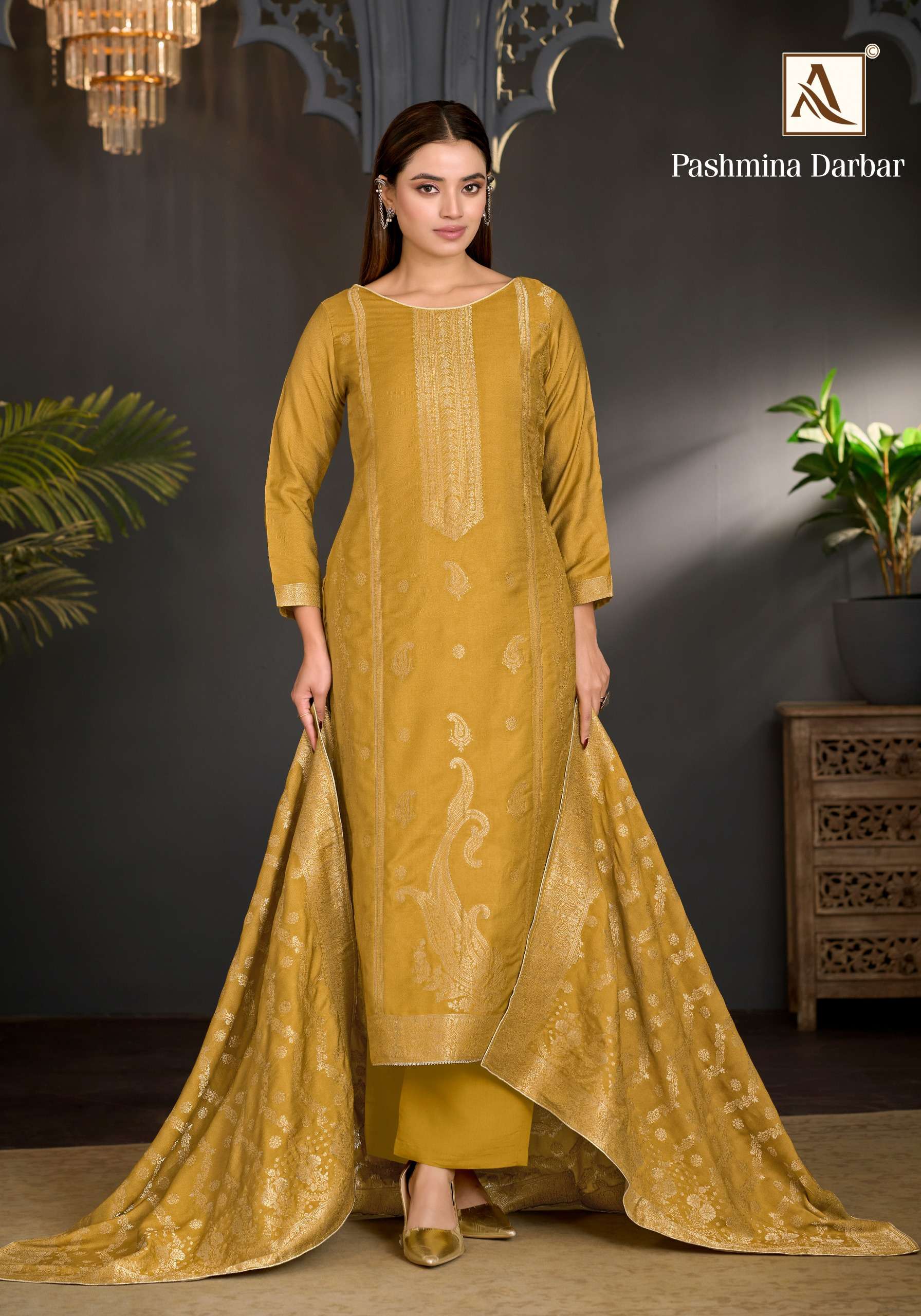 ALOK SUITS PASHMINA DARBAR PASHMINA JACQUARD DESIGNER WORK SUIT 