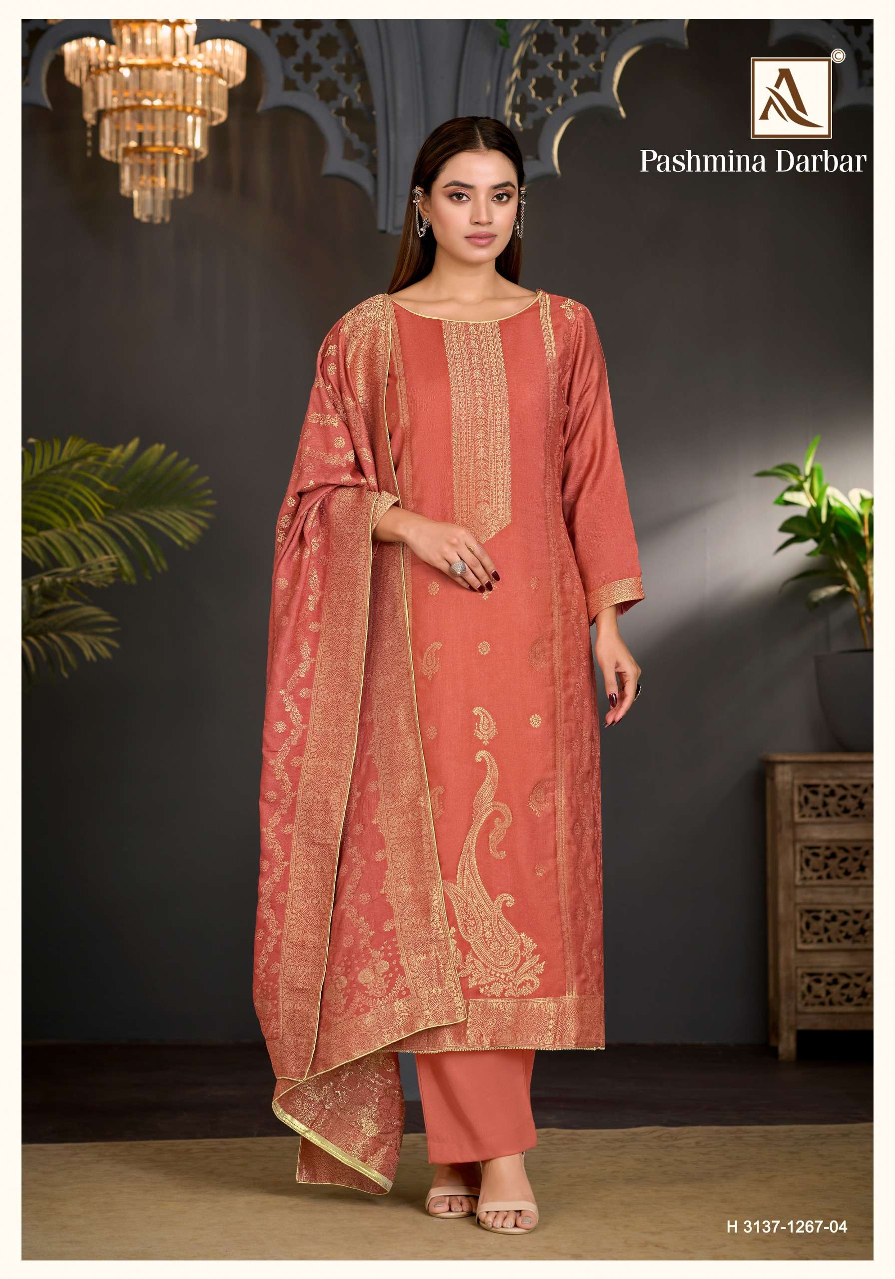 ALOK SUITS PASHMINA DARBAR PASHMINA JACQUARD DESIGNER WORK SUIT 