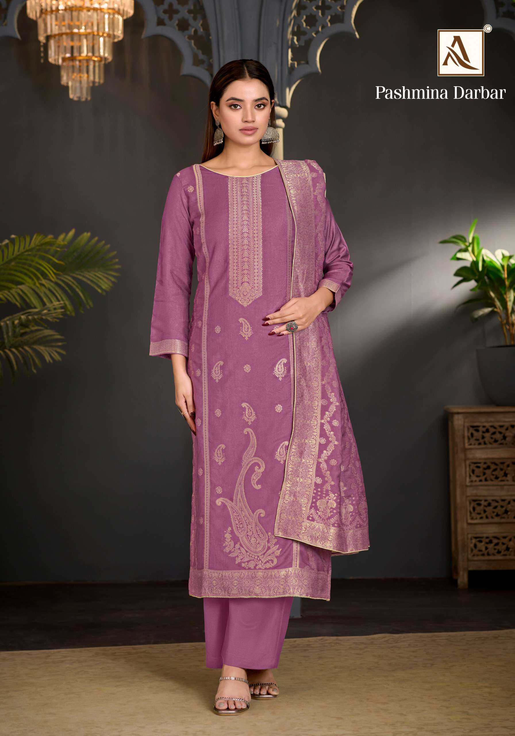 ALOK SUITS PASHMINA DARBAR PASHMINA JACQUARD DESIGNER WORK SUIT 